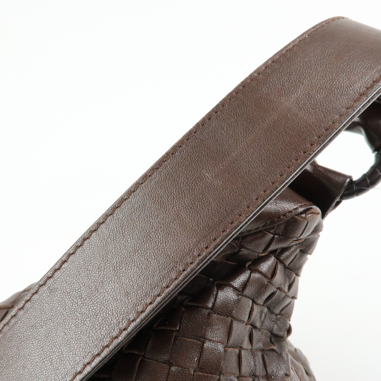 BOTTEGA VENETA Intrecciato Leather Shoulder Bag Brown 115658