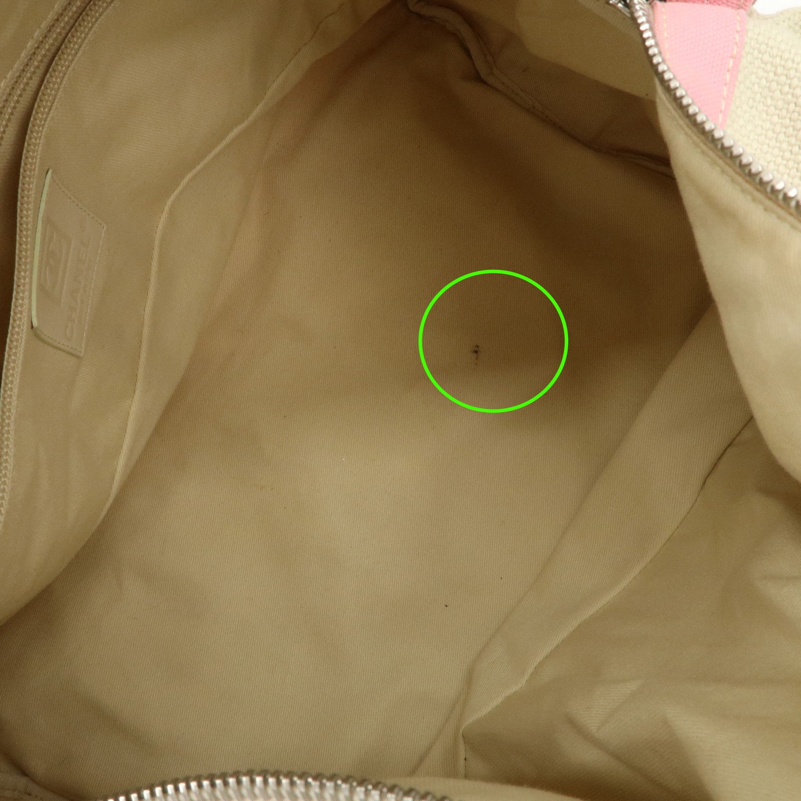 CHANEL Sport Line Canvas Boston Bag Hand Shoulder Bag Ivory Pink