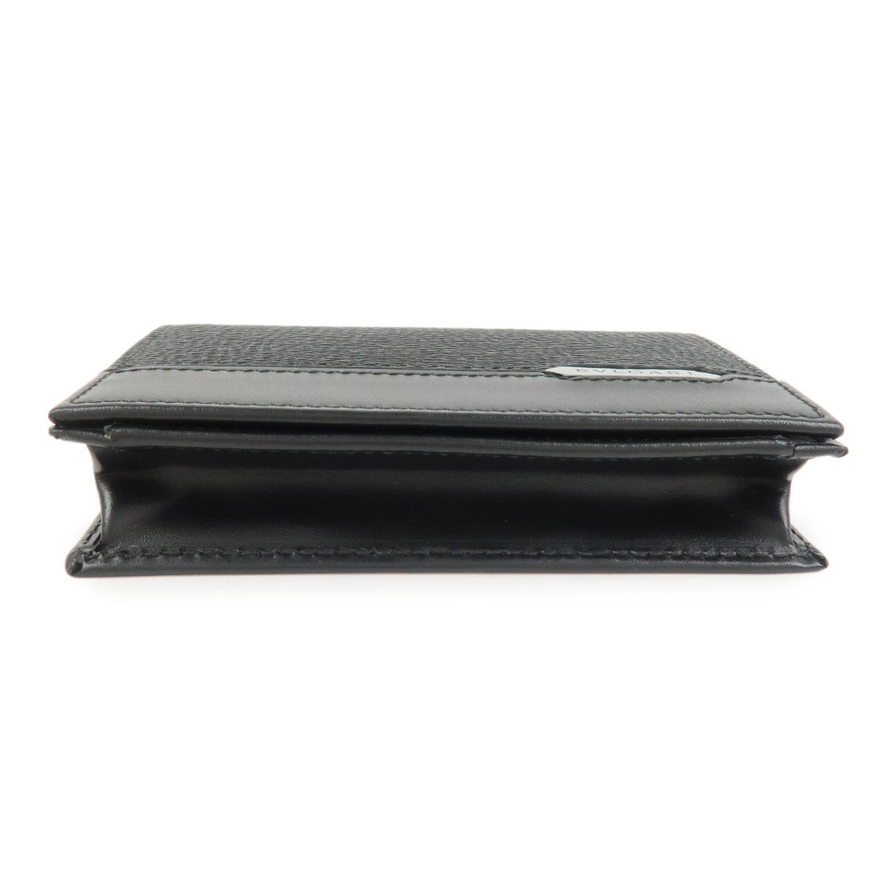 BVLGARI Leather Card Case Card Holder Black