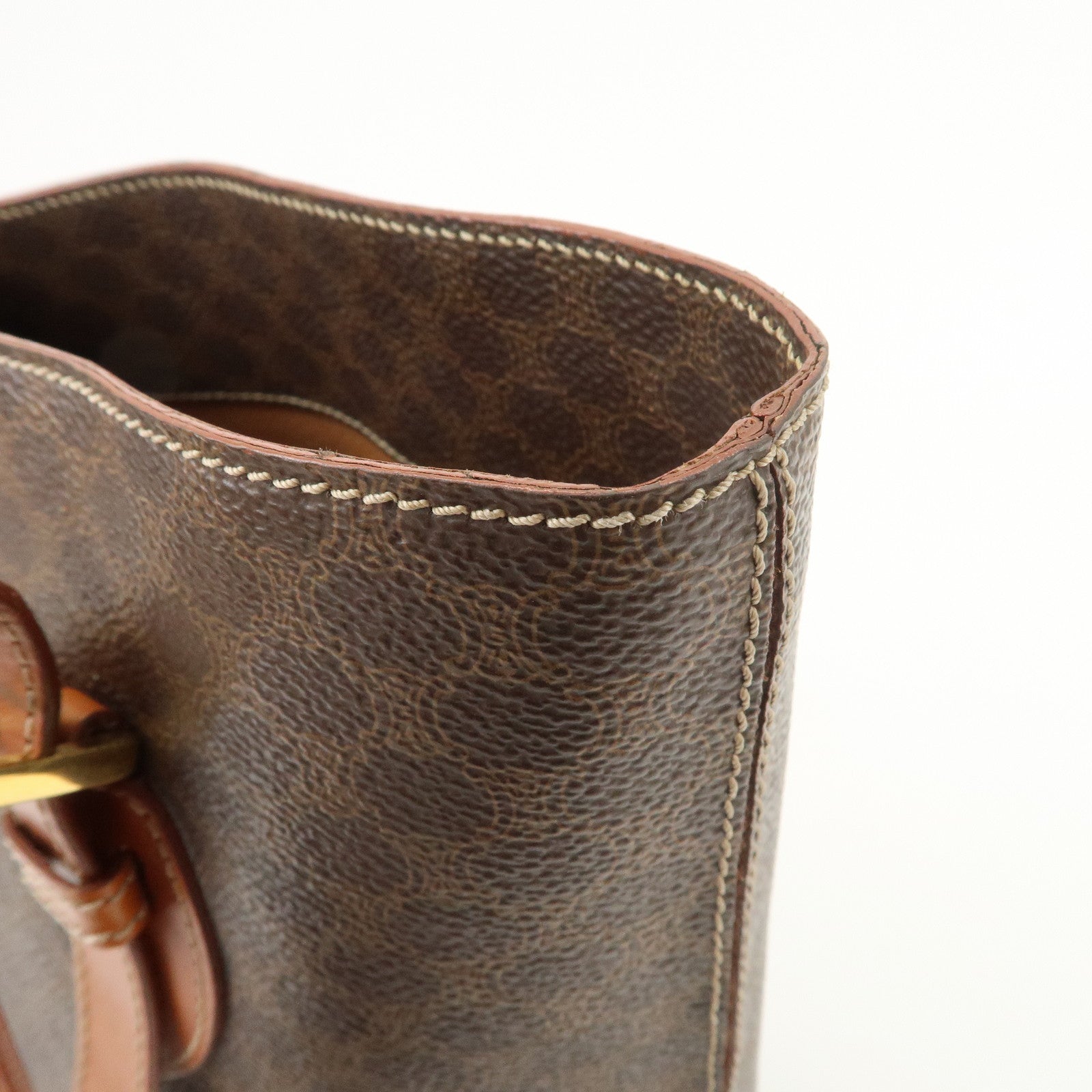 CELINE Macadam PVC Leather Tote Bag Shoulder Bag Brown