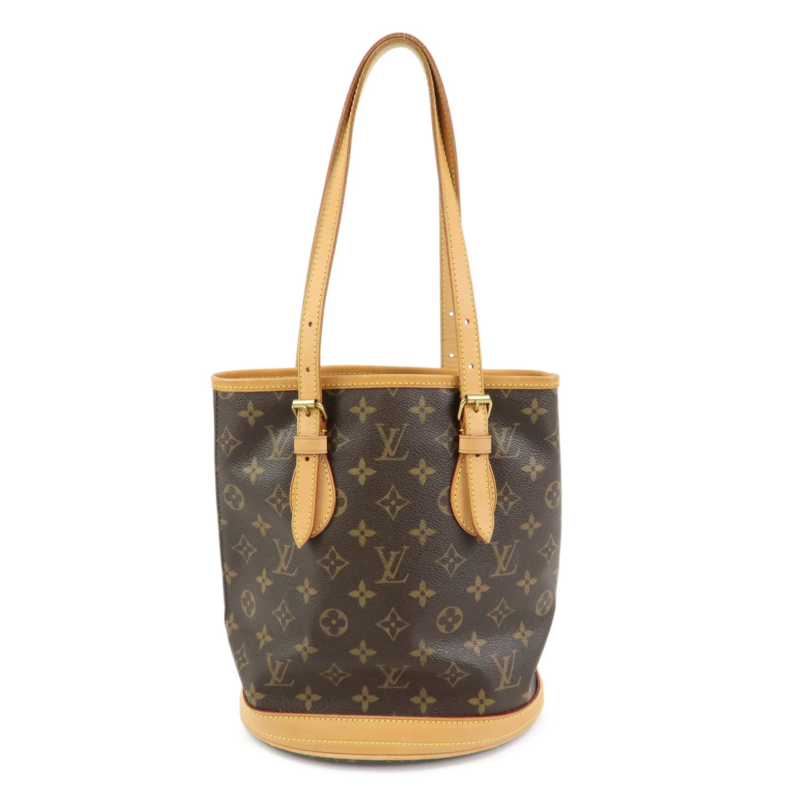 Louis Vuitton Monogram Canvas Bucket PM Hand Bag Brown M42238