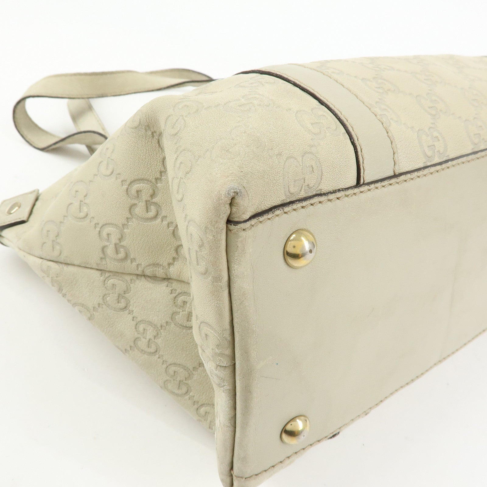 GUCCI Abbey GG Canvas Tote Bag Shoulder Bag White 141470