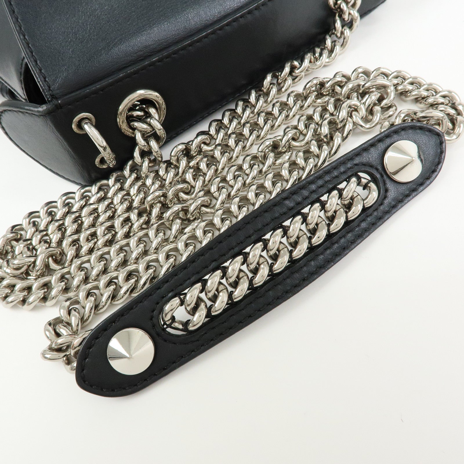 FENDI Bag to School Leather 2Way Bag Hand Bag Shoulder Bag Black