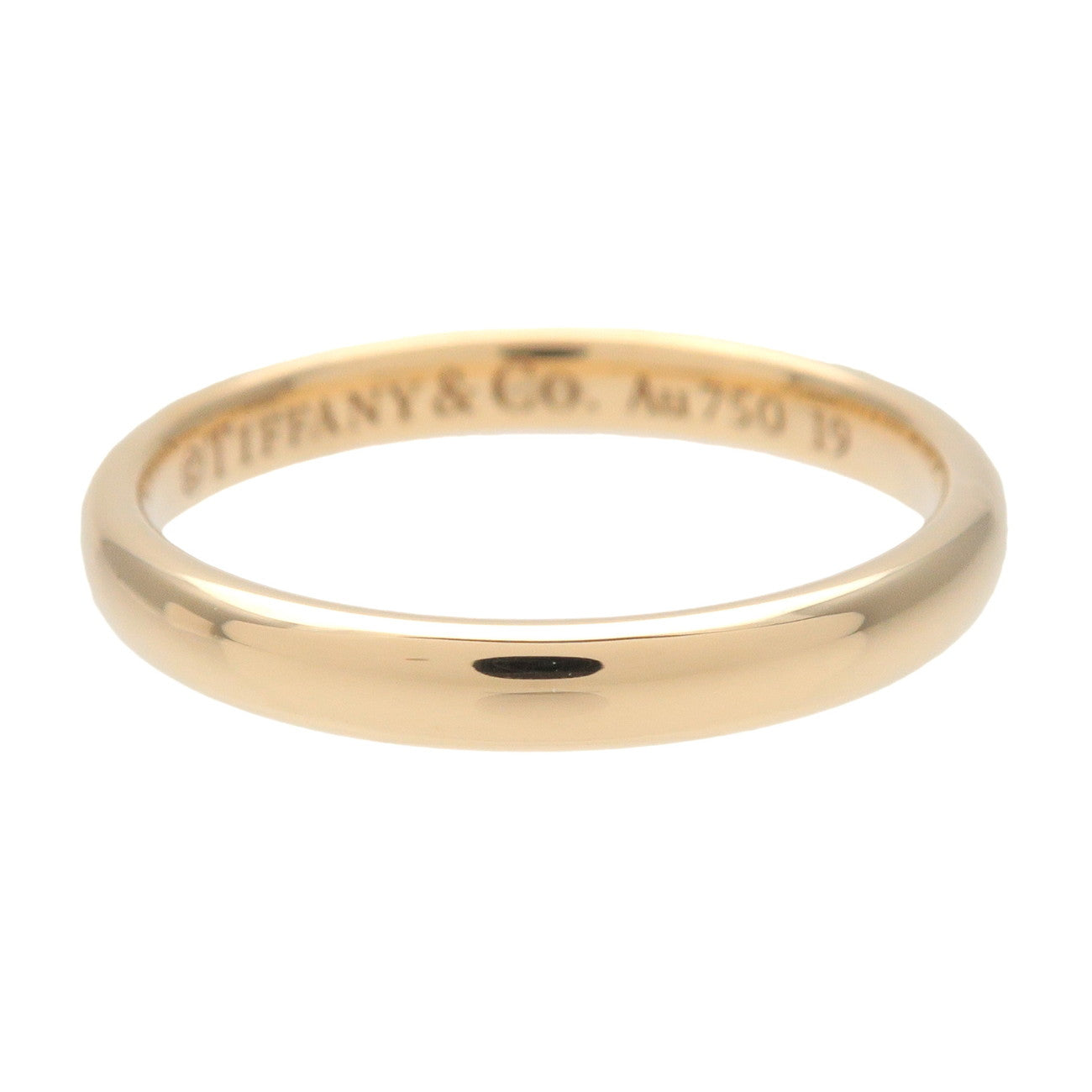 Tiffany & Co Forever Wedding Ring Classic Band Ring K18 750YG US3.5