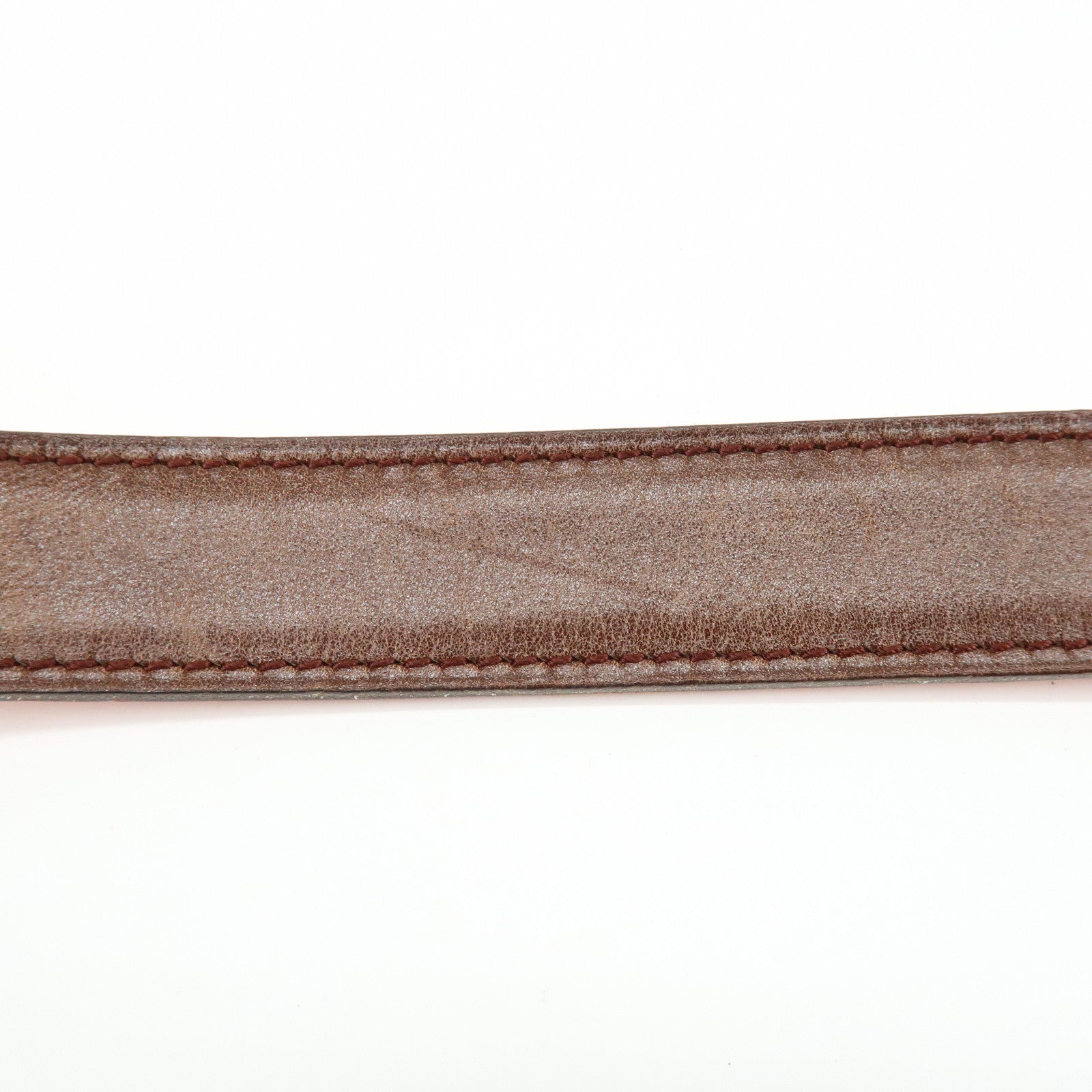 HERMES Leather H Buckle □B Stamped Reversible Constance Belt Brown