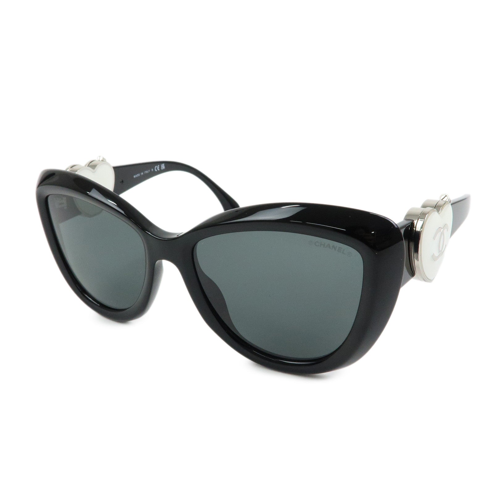 CHANEL COCO Mark Plastic Sunglasses 54▢18 140 3N S Black 5517A