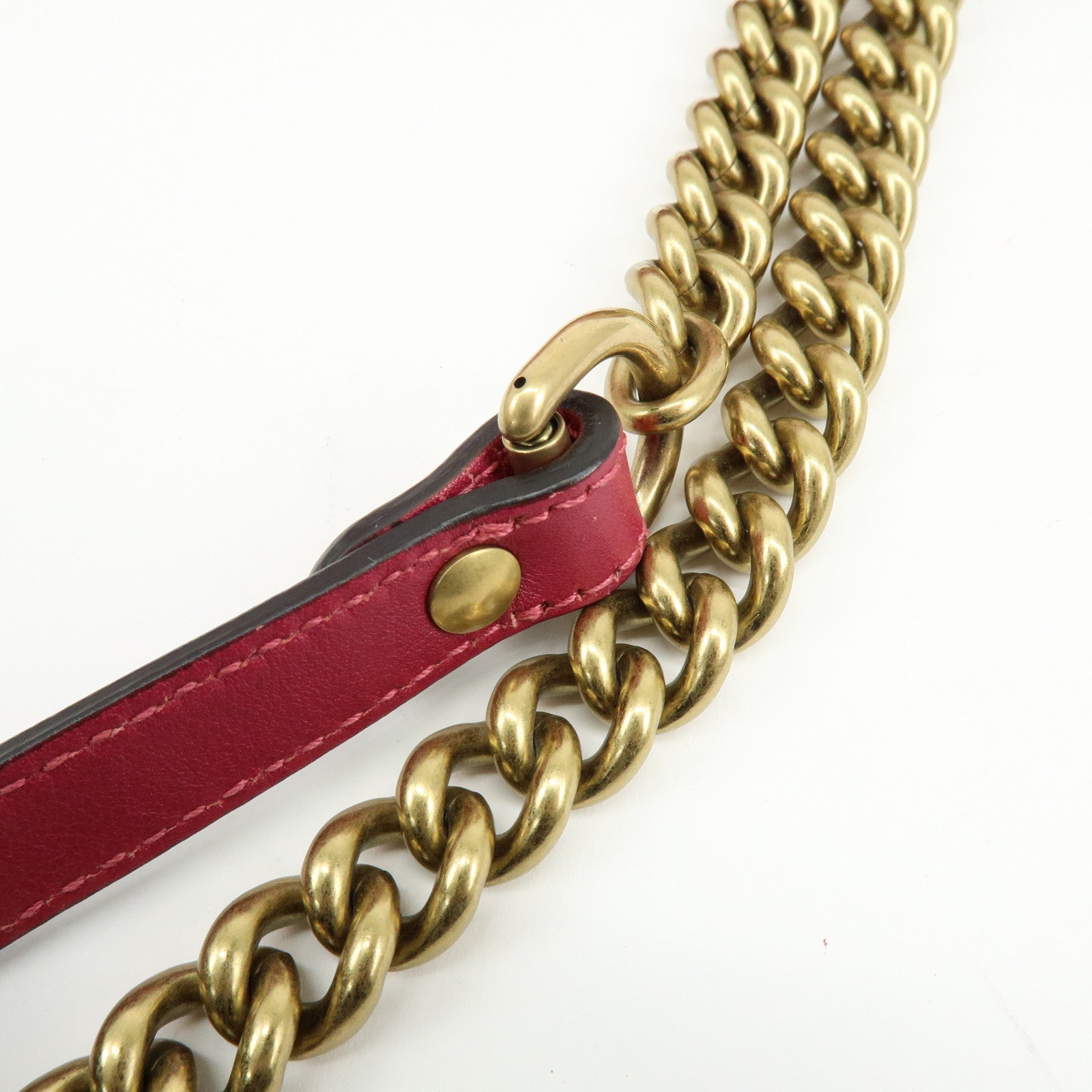 GUCCI GG Marmont Velour Leather Chain Shoulder Bag Pink 443496