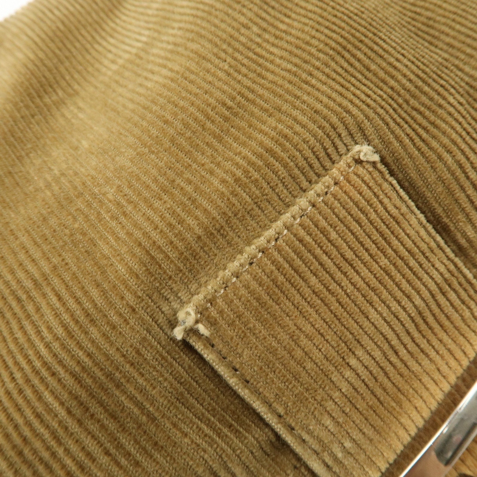 FENDI Mamma Baguette Corduroy Shoulder Bag Light Brown 26323 Used