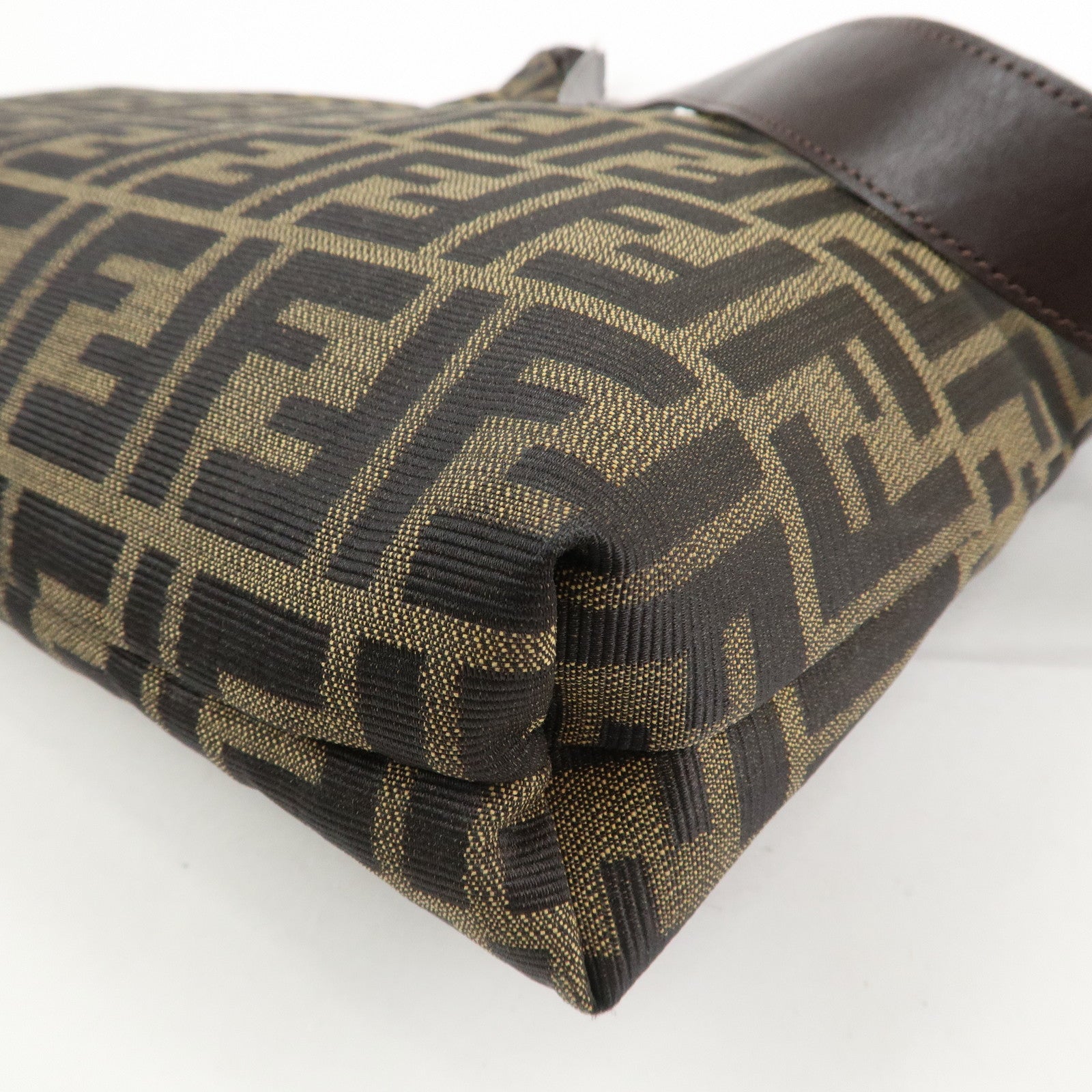 FENDI Zucca Canvas Leather Shoulder Bag Hand Bag Brown 83150870992