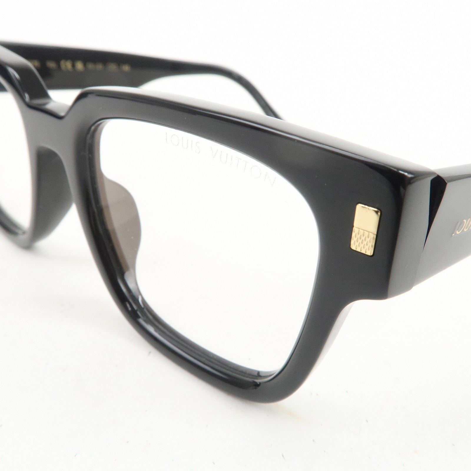 Louis Vuitton Plastic Fashion Glasses Black Frame 53□22 145
