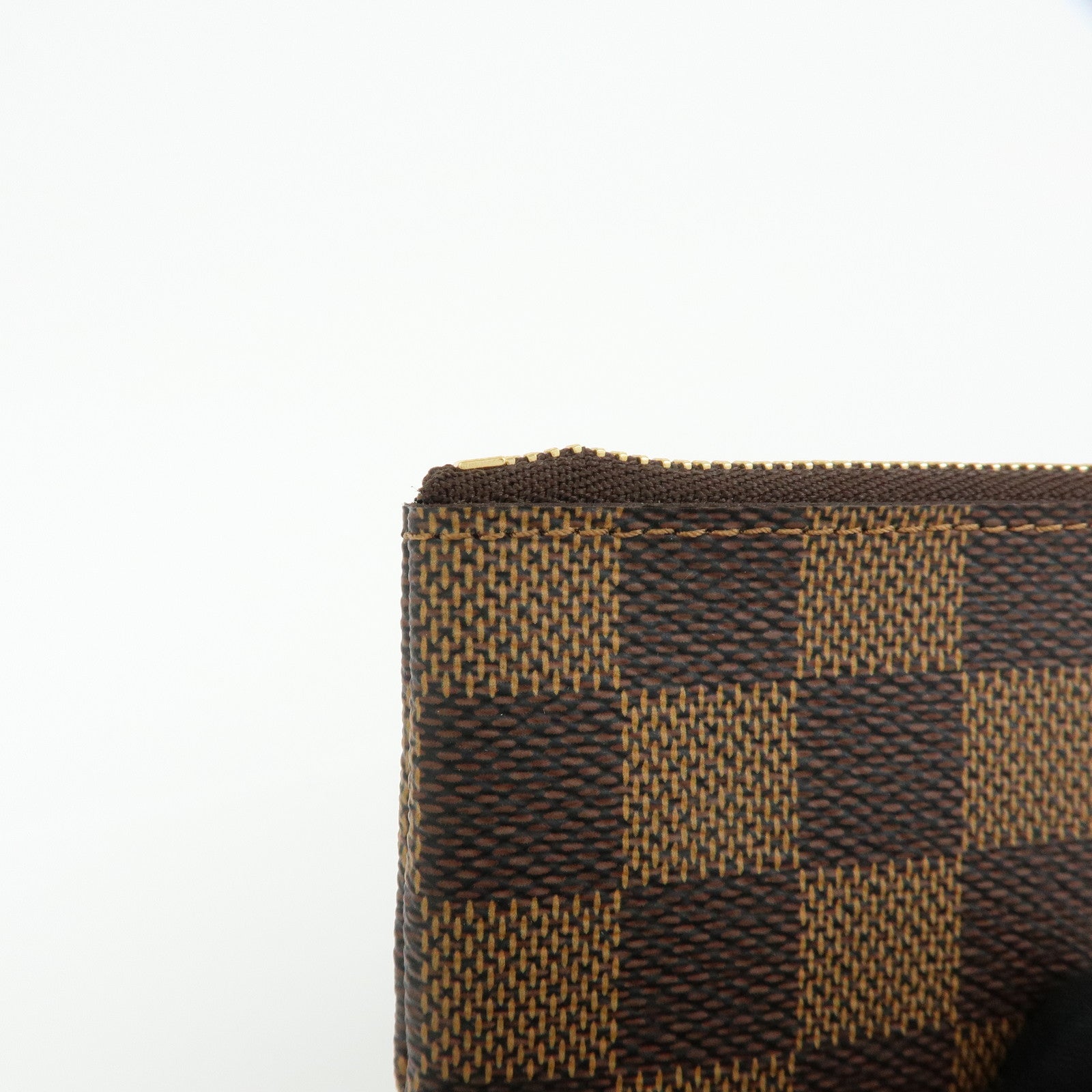 Louis Vuitton Damier Canvas Pochette Cles Coin Case Brown N62658