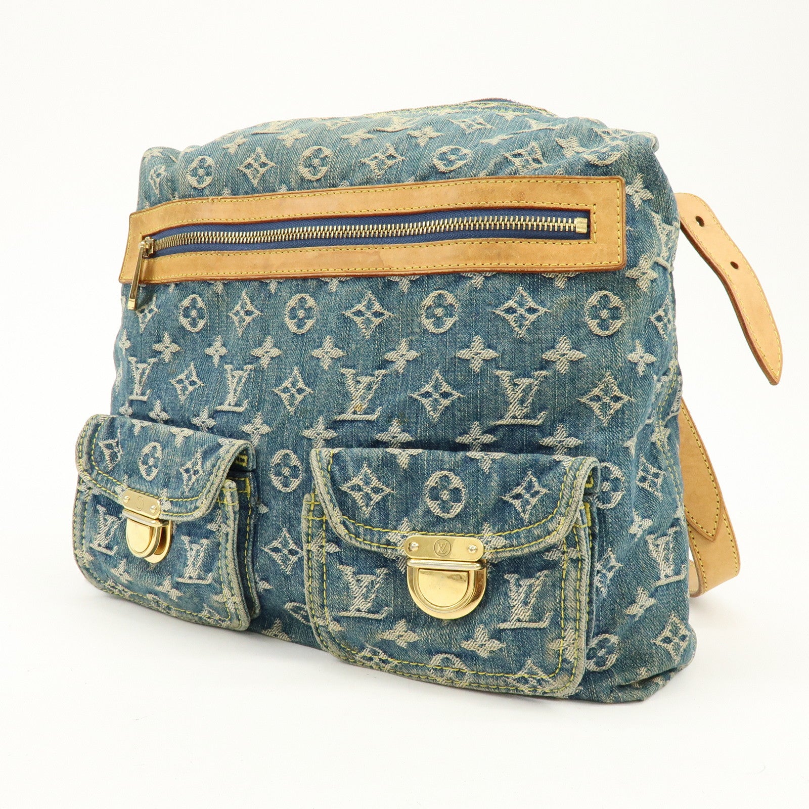 Louis Vuitton Monogram Denim Baggy GM Shoulder Bag Blue M95048