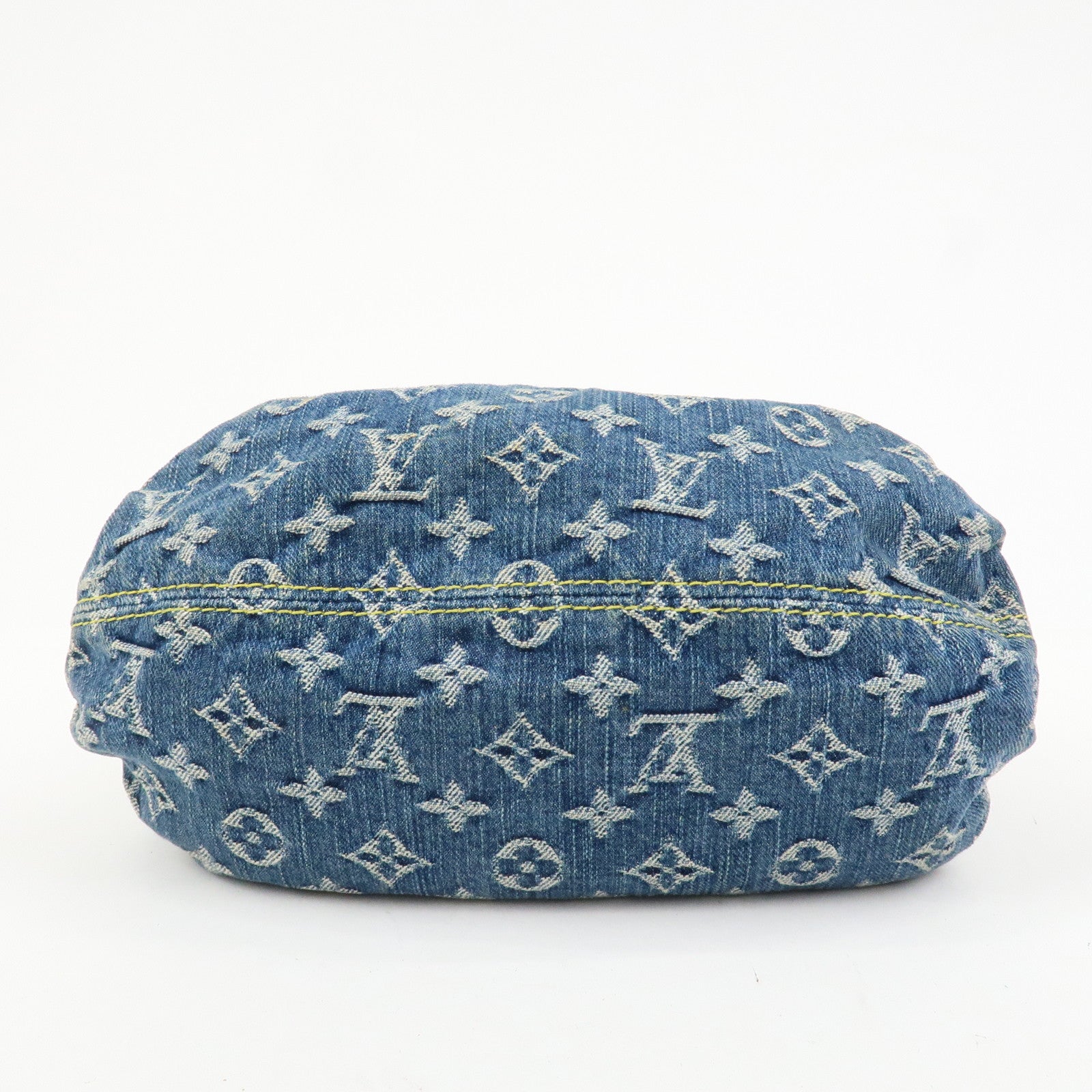 Louis Vuitton Monogram Denim Pleaty Hand Bag Blue M95020