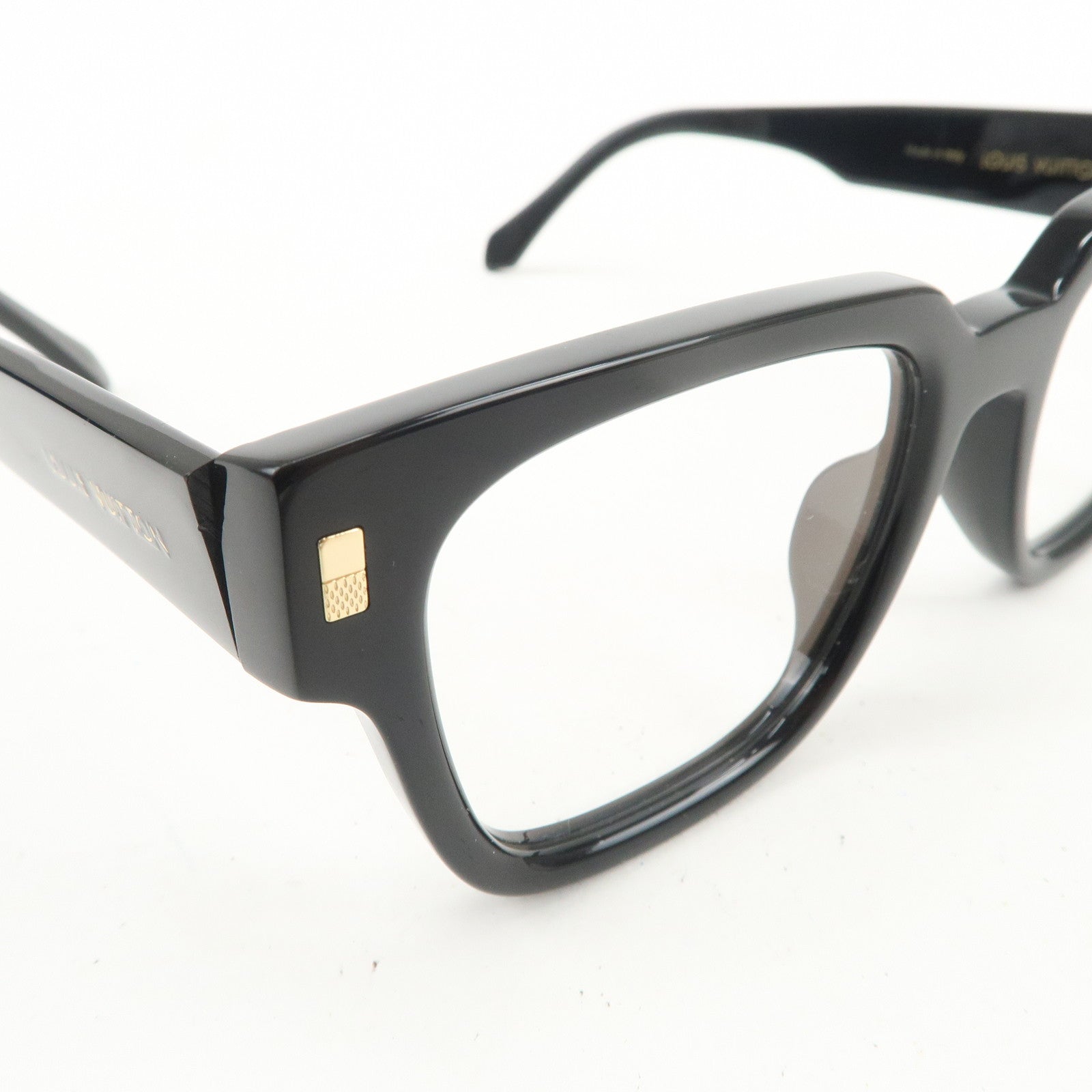 Louis Vuitton Plastic Fashion Glasses Black Frame 53□22 145