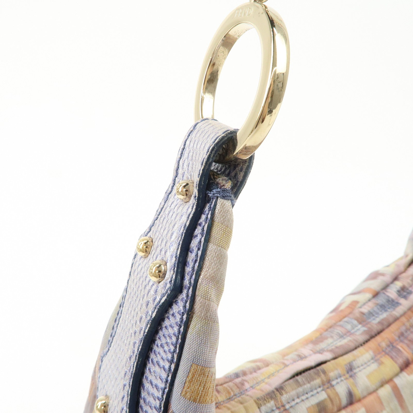 FENDI Zucca Canvas Chain Shoulder Bag Multicolor 8BR581