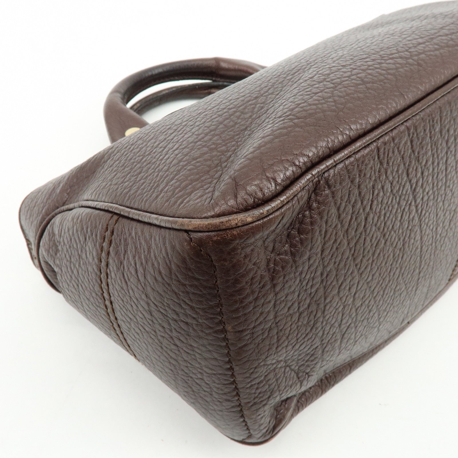 CELINE Macadam Leather Boogie Bag Hand Bag Burgundy