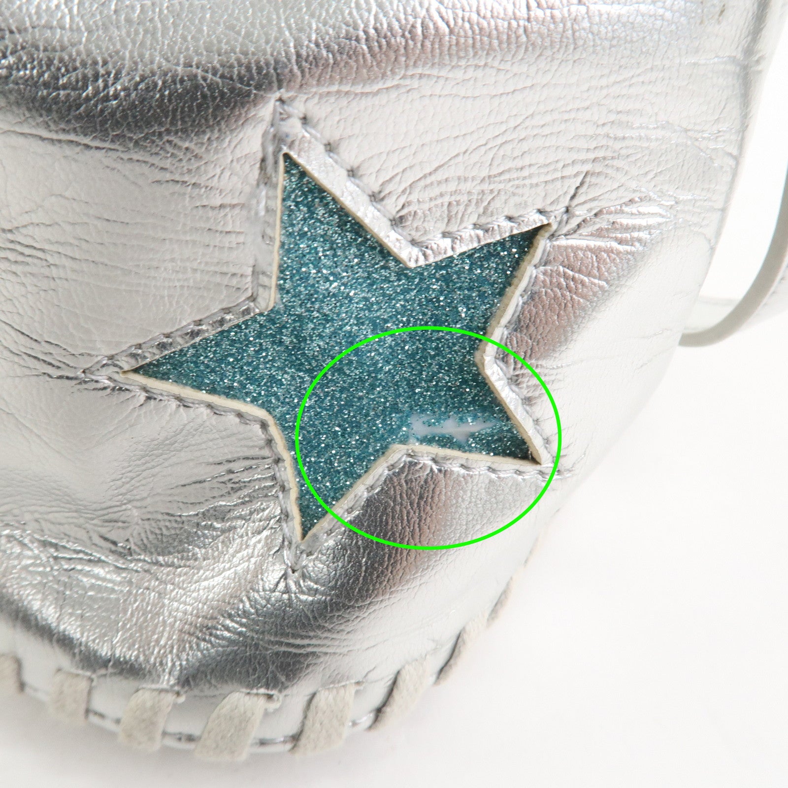 STELLA MCCARTNEY Imitation leather Shoulder Bag Silver Star Motif