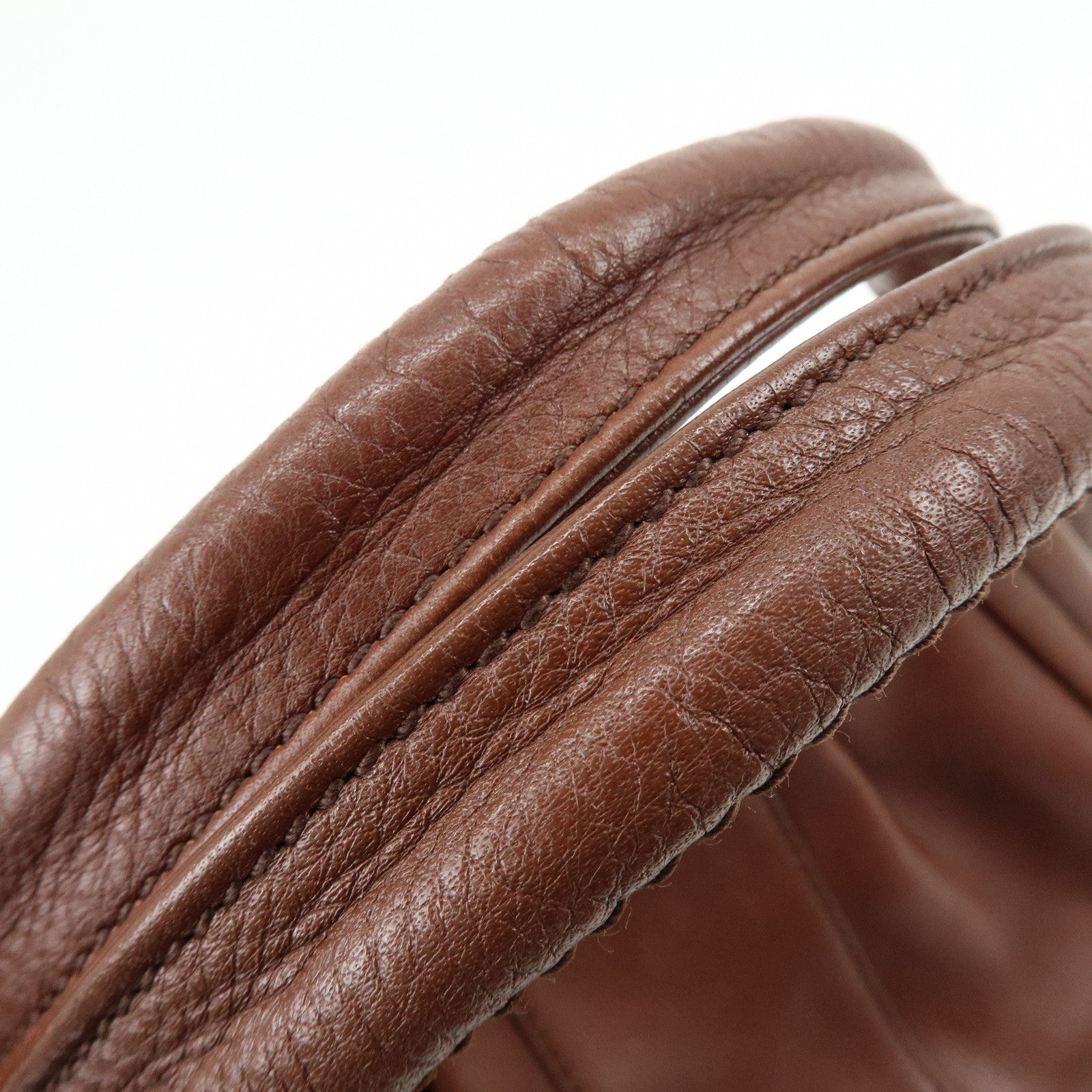Ferragamo Gancini Leather Shoulder Bag Hand Bag Brown