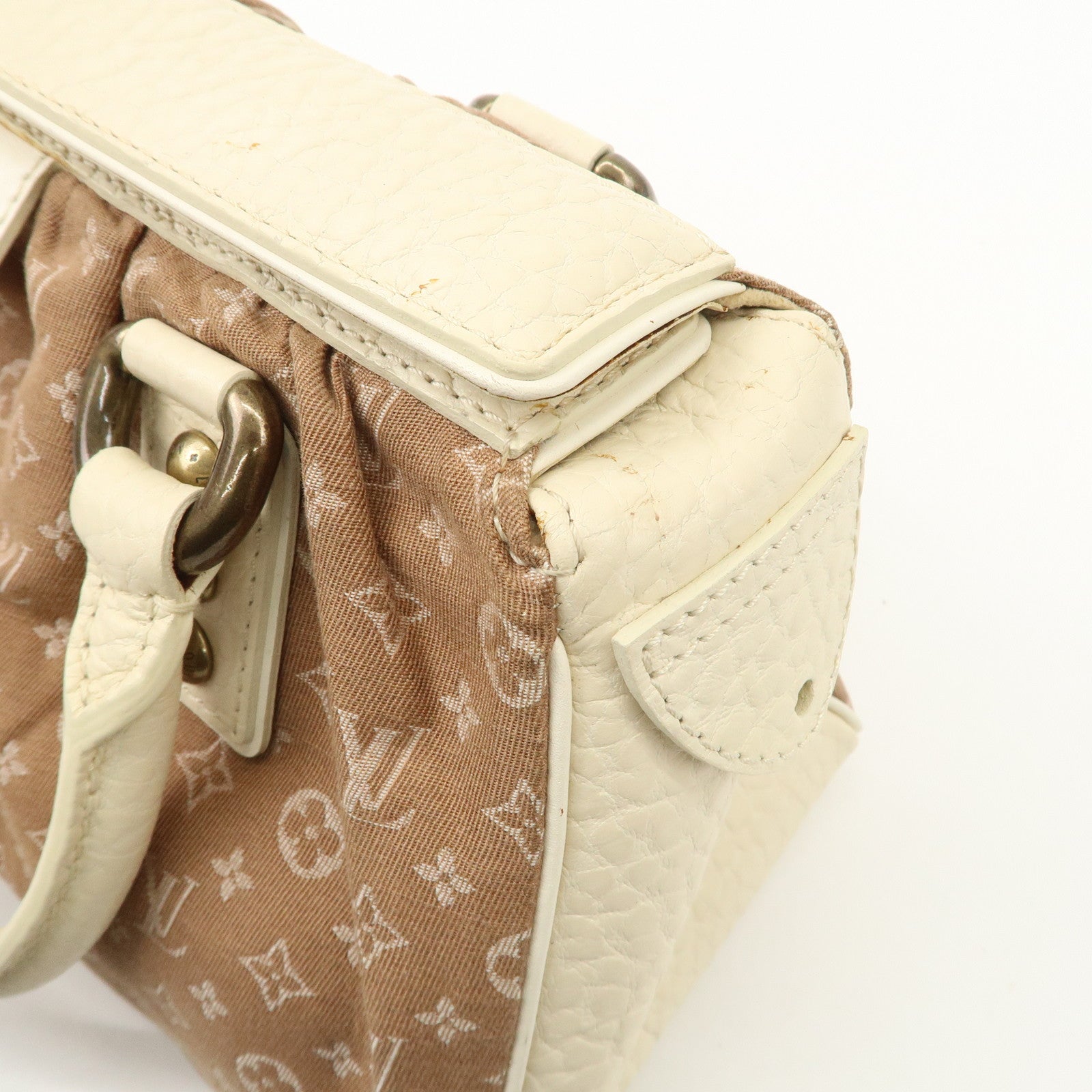 Louis Vuitton Monogram Mini Lin Trapeze PM Hand Bag Caramel M40059 Used