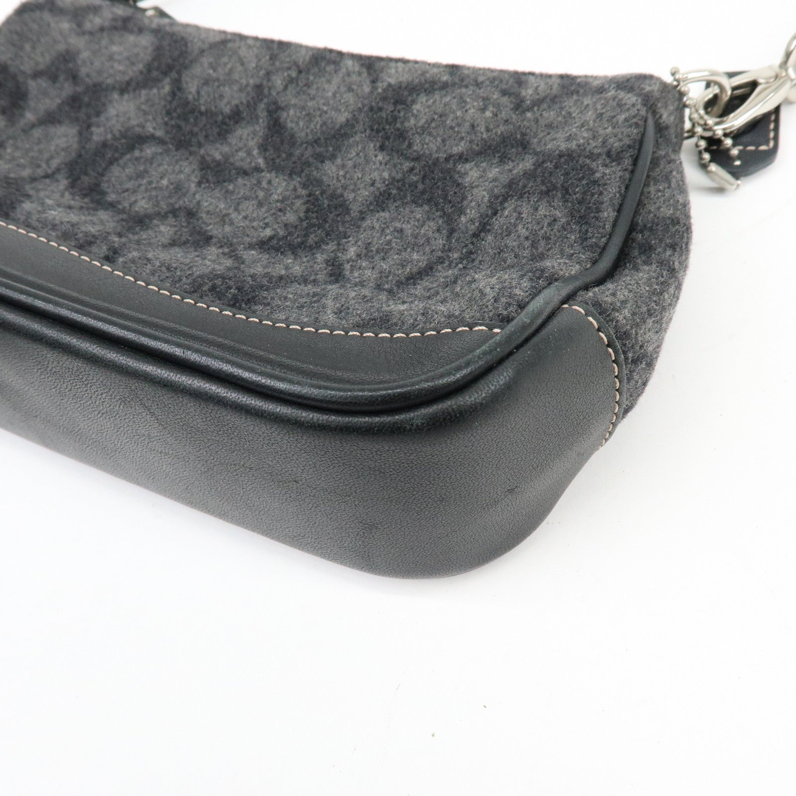 COACH Set of 3 Signature Canvas Leather Wool Shoulder Bag Hand Bag