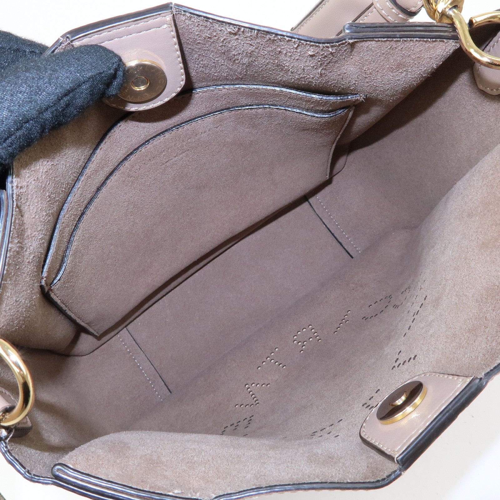 STELLA MCCARTNEY Faux Leather Shoulder Bag Crossbody Bag Beige