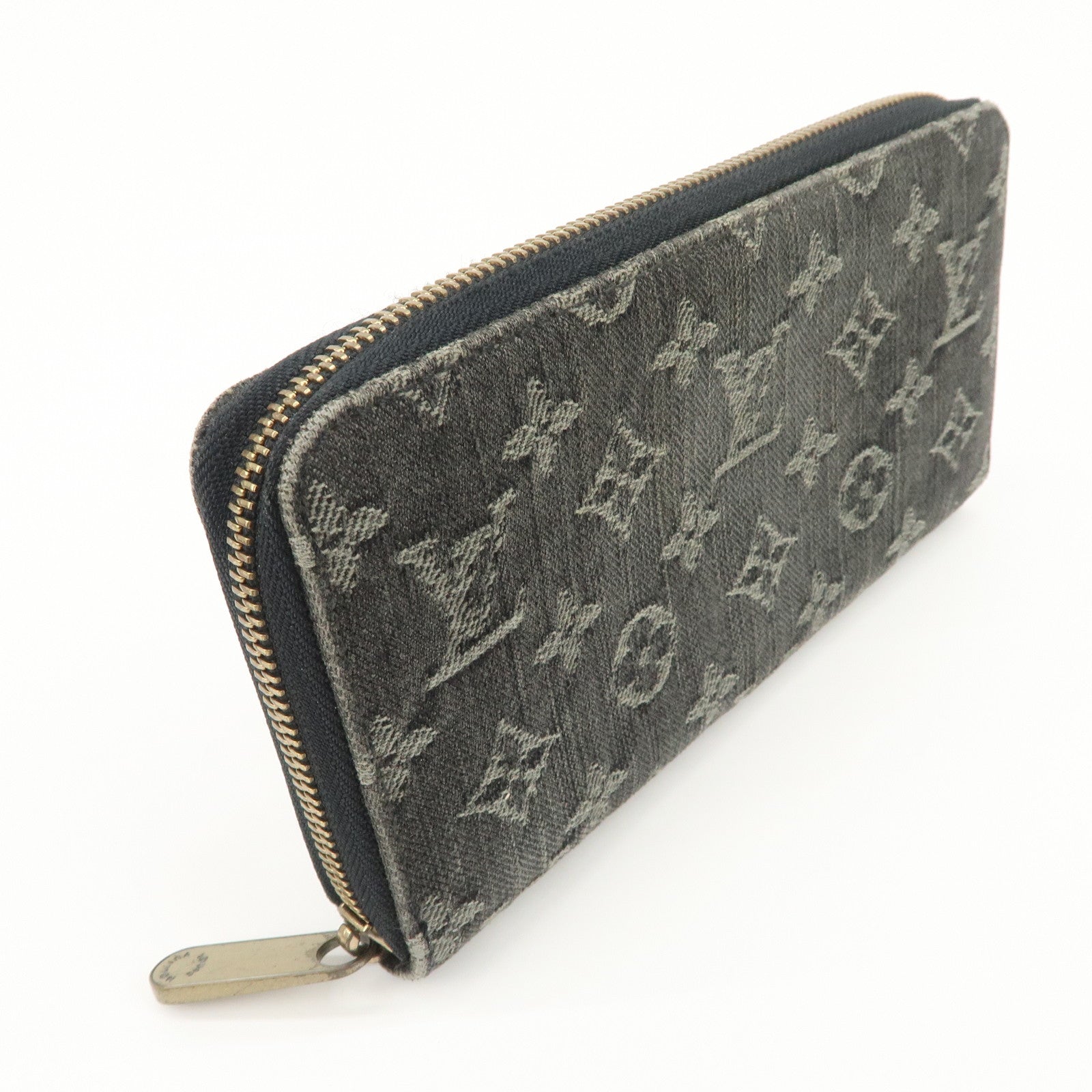 Louis Vuitton Monogram Denim Zippy Wallet Noir Black M95614