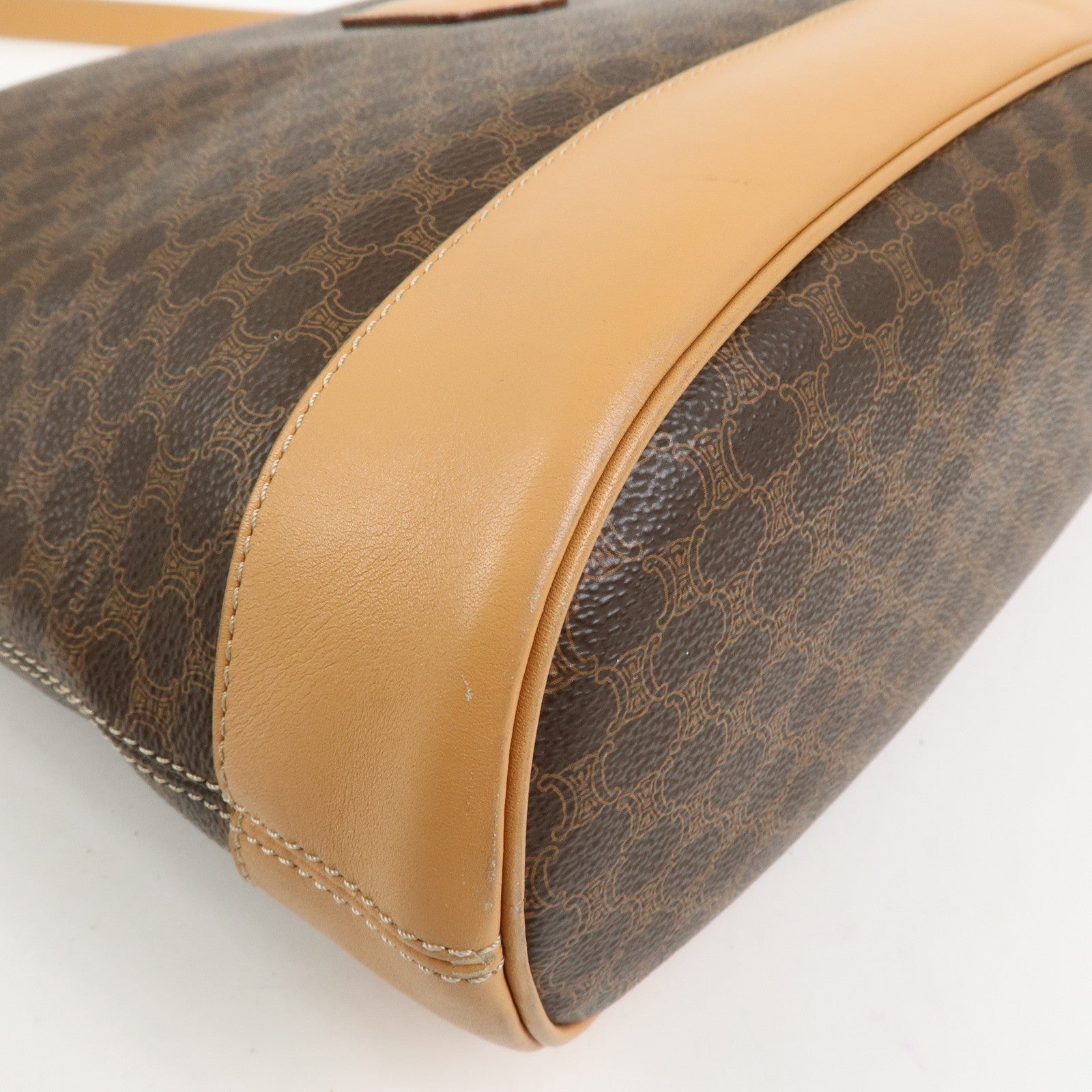 CELINE Macadam PVC Leather Shoulder Bag Hand Bag Brown