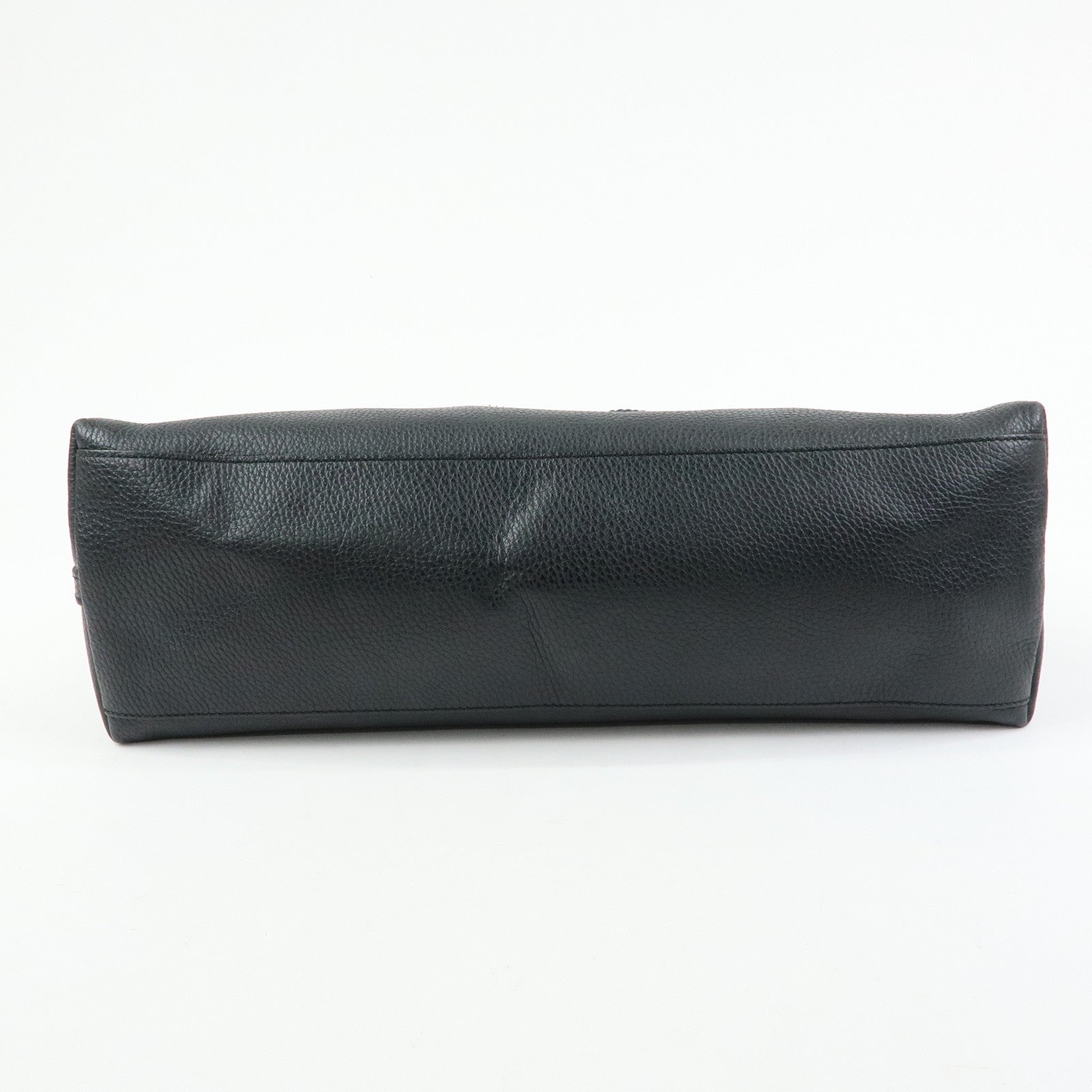 GUCCI Logo Leather Tote Bag Shoulder Bag Black 380118