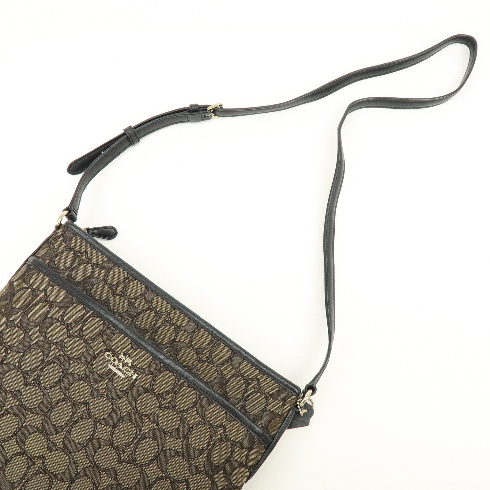 COACH Signature Set of 2 Shoulder Bag Crossbody Bag Black Brown