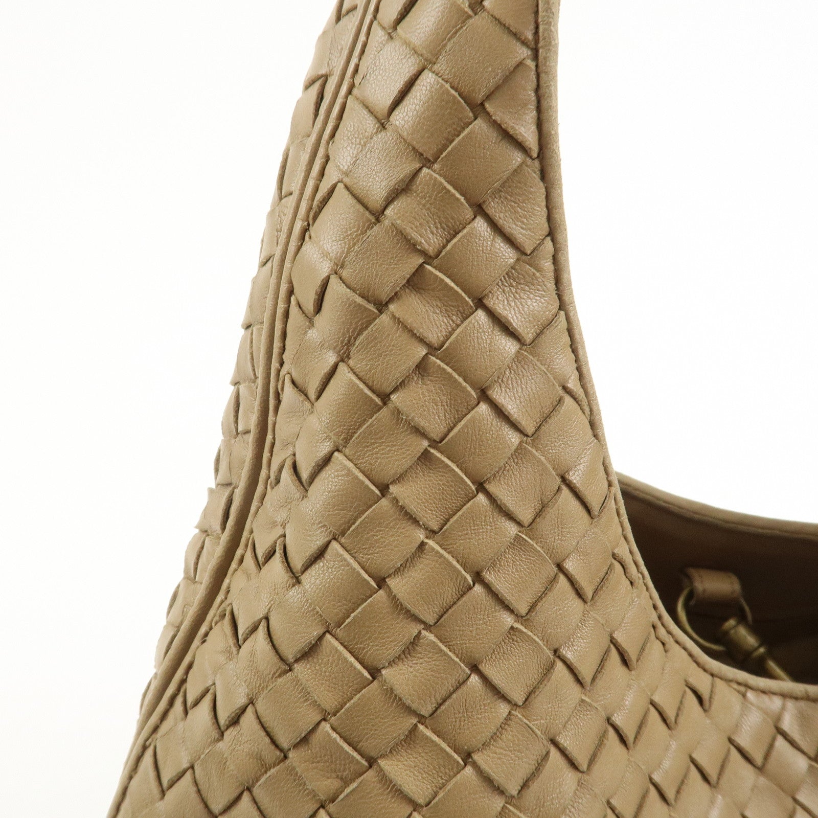 BOTTEGA VENETA Intrecciato Nappa Leather Shoulder Bag Light Brown