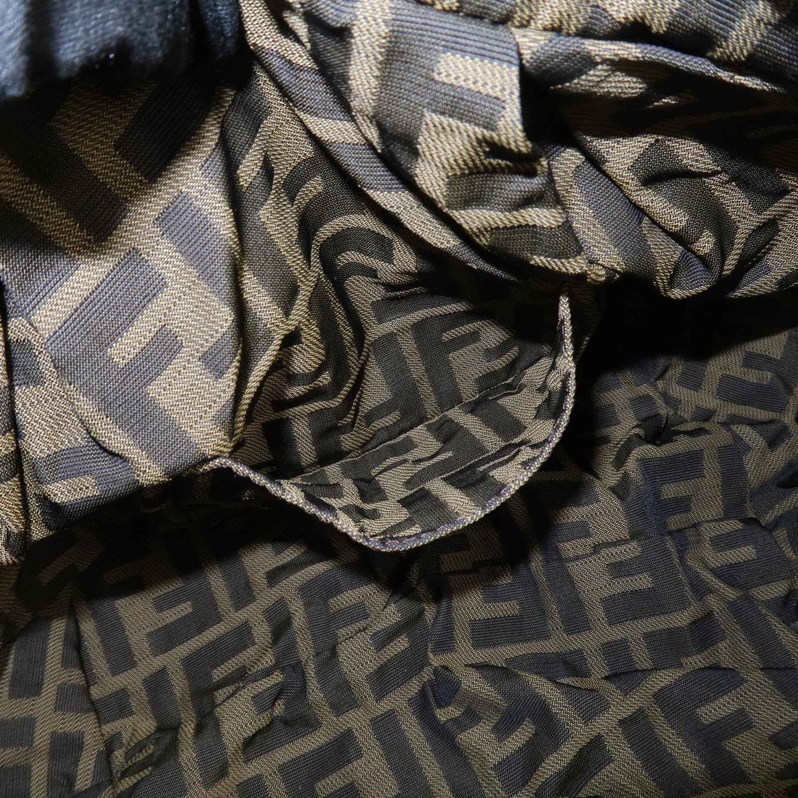 FENDI Logo Leather Mini Spy Bag Hand Bag Brown 8BL078