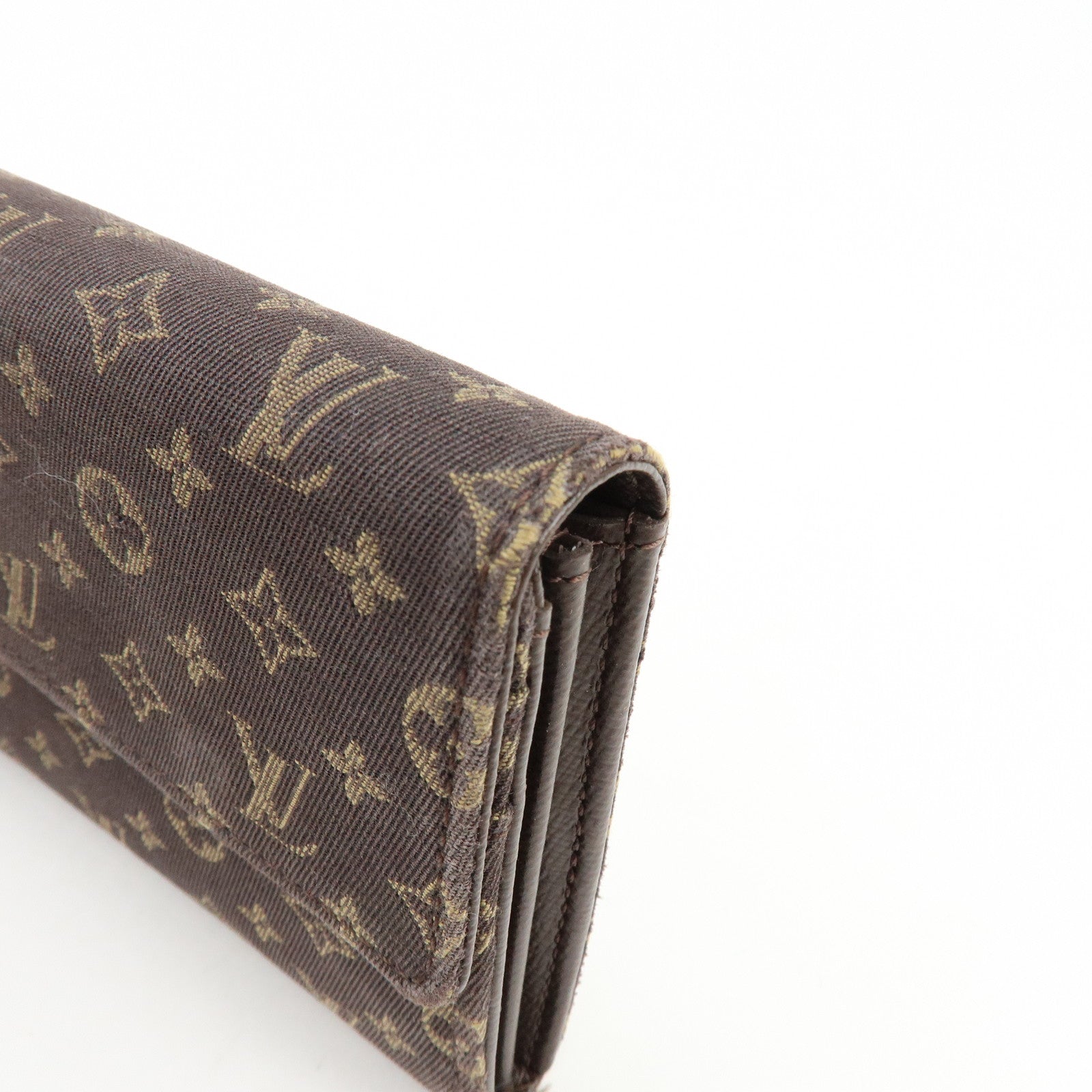 Louis Vuitton Monogram Mini Lin Canvas Long Wallet Brown M95234