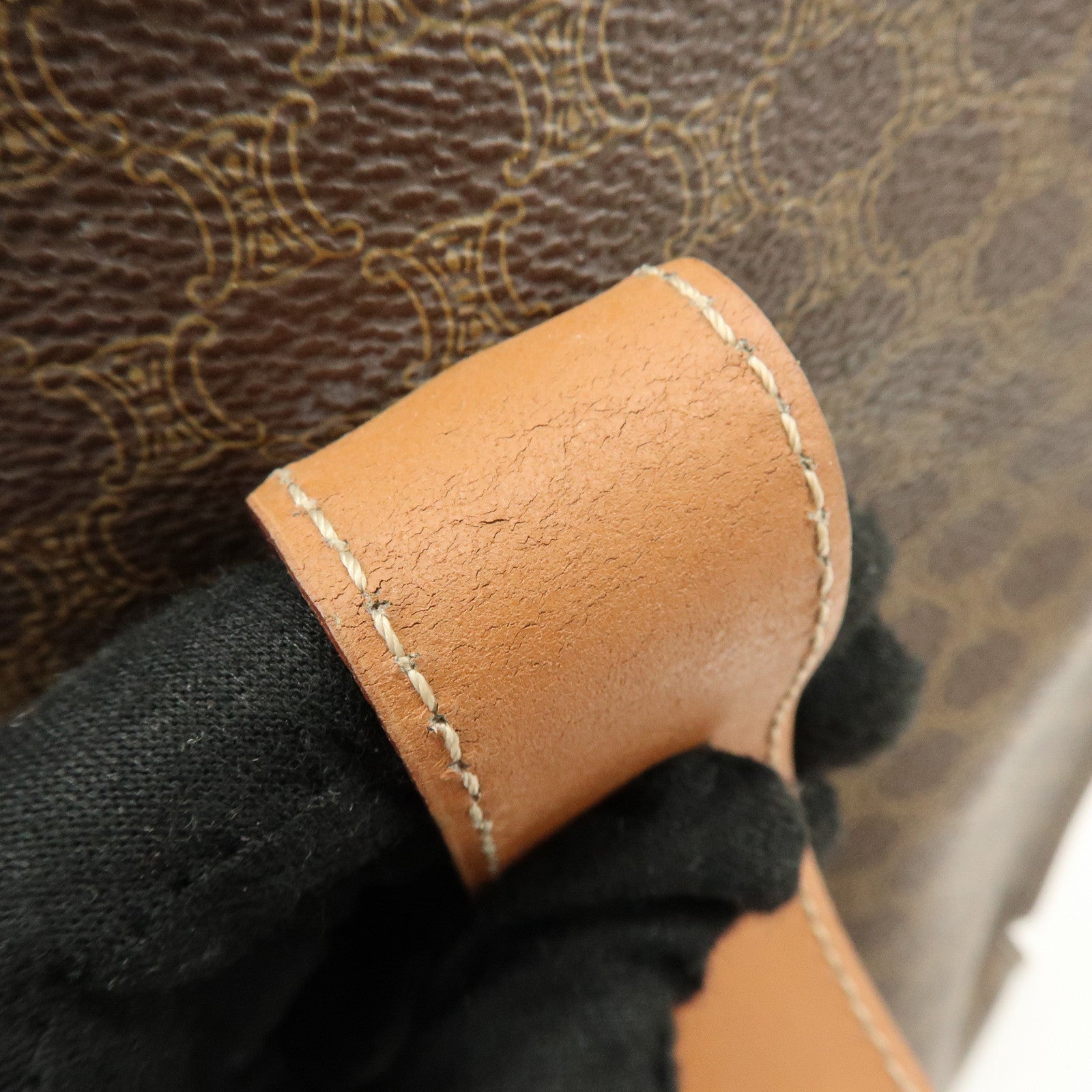 CELINE Macadam PVC Canvas Leather Tote Bag Shoulder Bag Brown