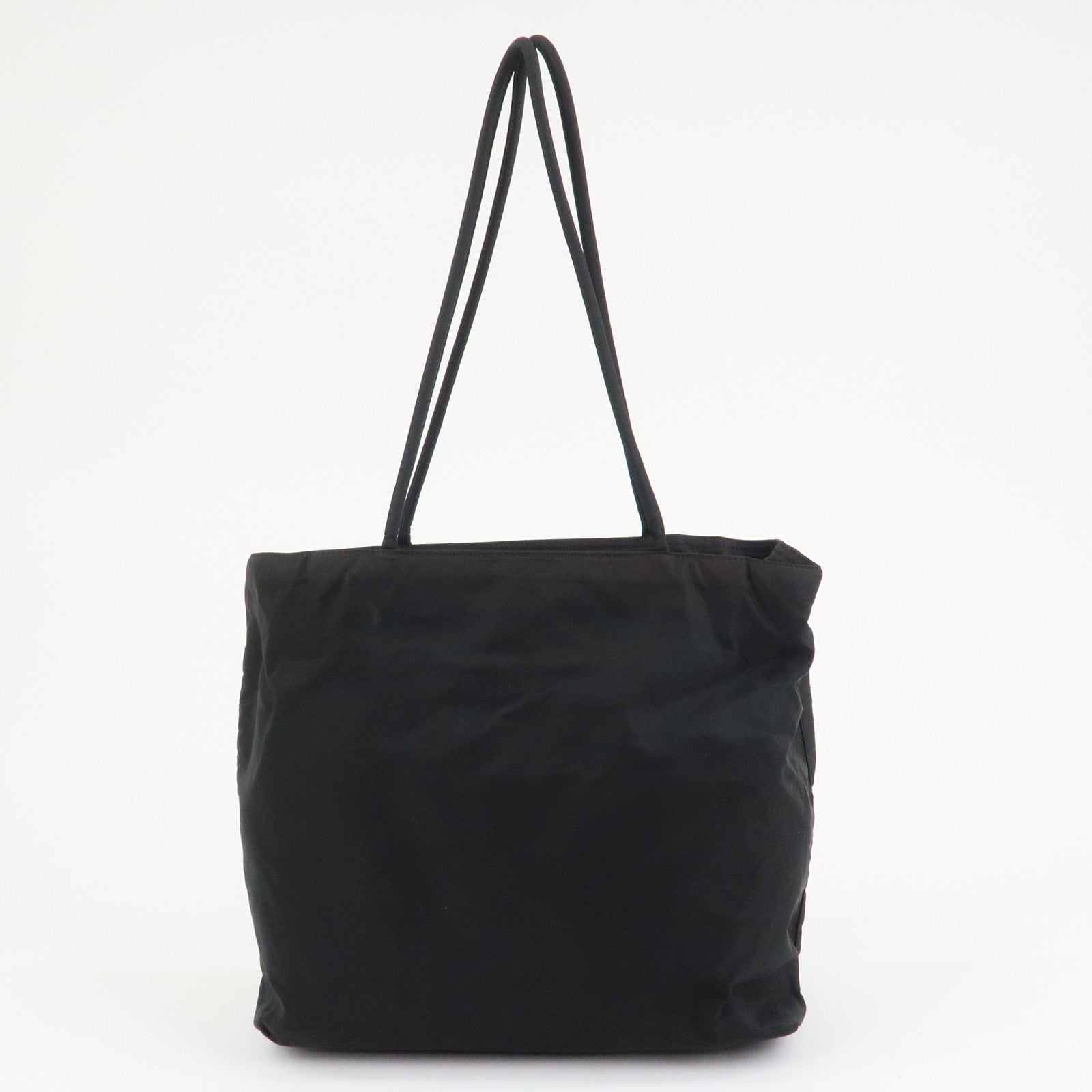 PRADA Triangle Logo Nylon Hand Bag Shoulder Bag Black H5692