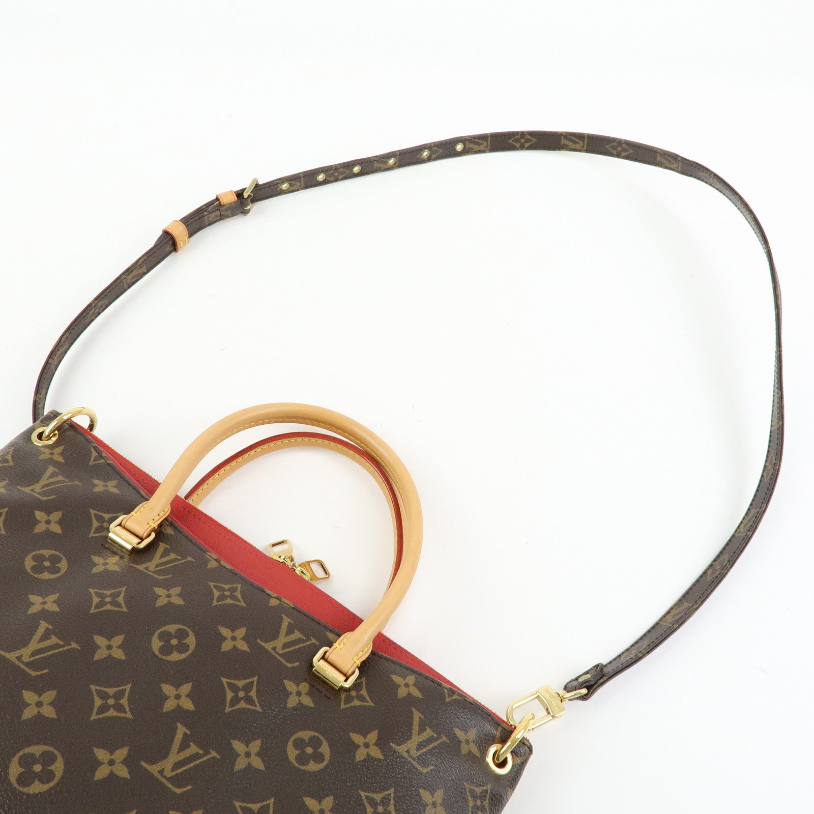 Louis Vuitton Monogram Pallas Canvas Leather 2Way Bag Cerise M41175