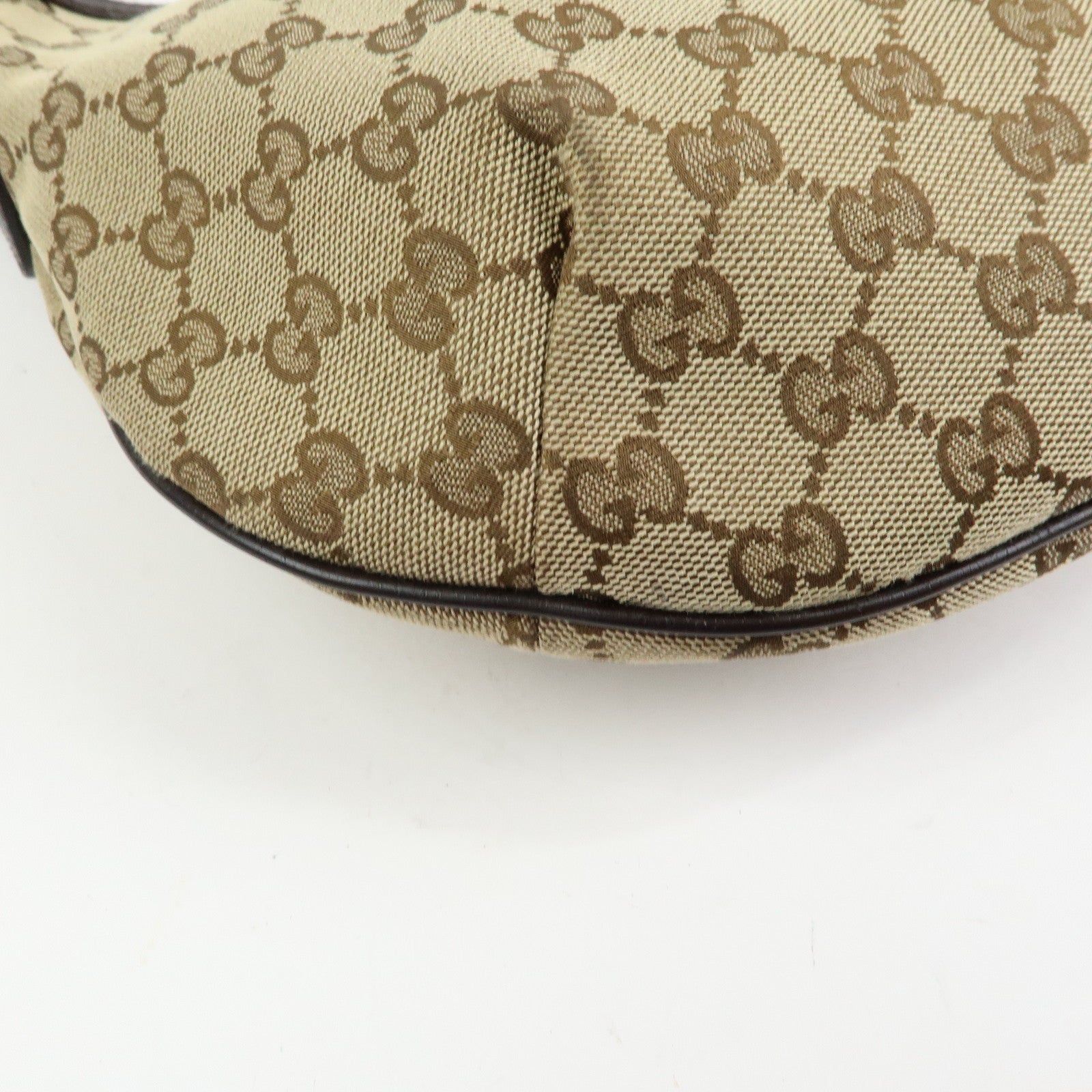 GUCCI GG Canvas Leather Shoulder Bag Crossbody Bag Beige 181092