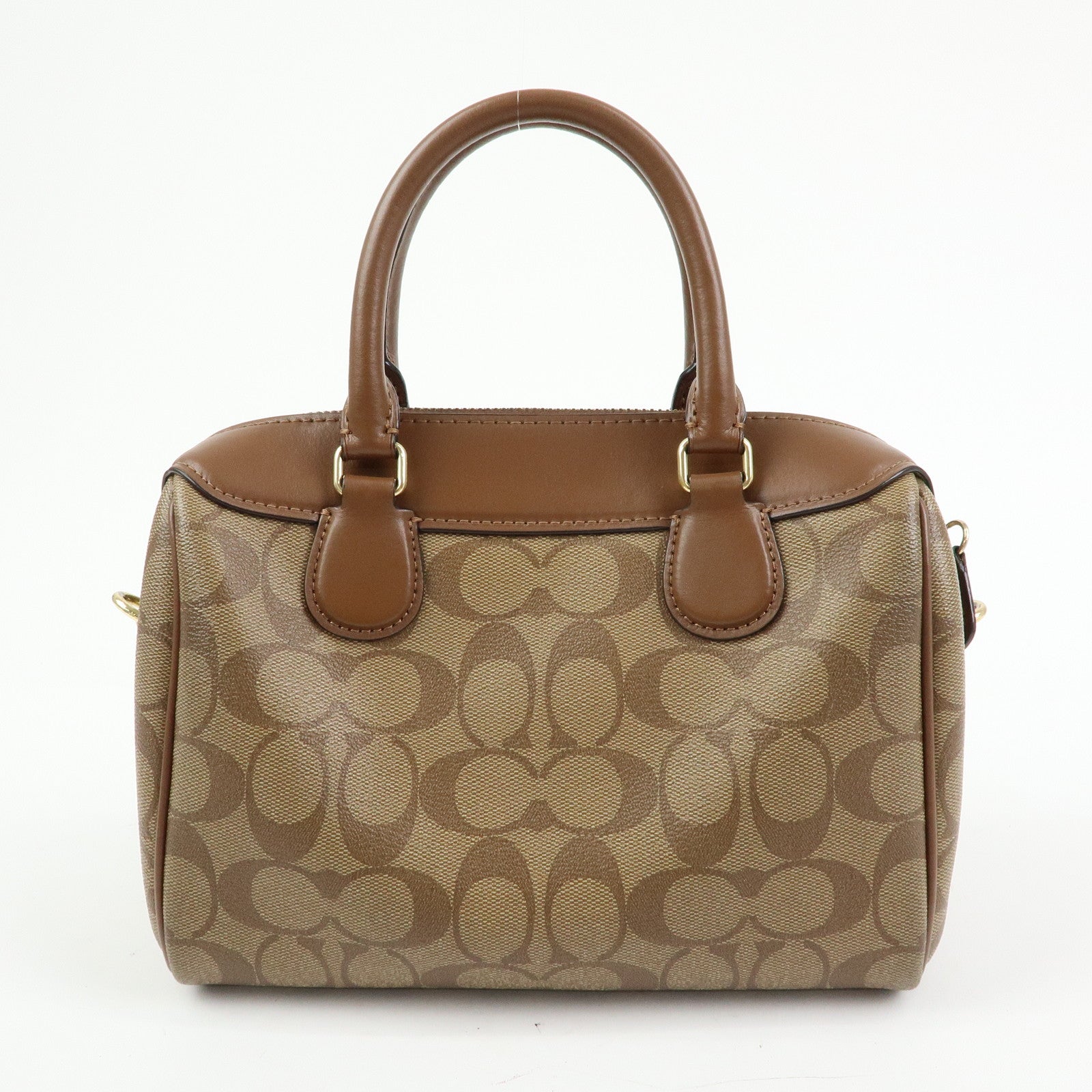 COACH Signature PVC Leather 2Way Shoulder Bag Hand Bag Brown