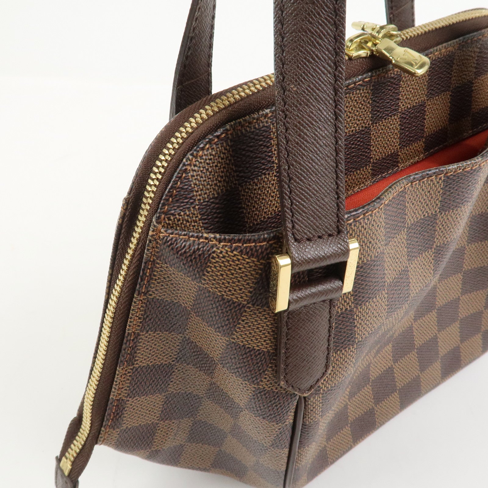 Louis Vuitton Damier Canvas Belem PM Hand Bag Brown N51173