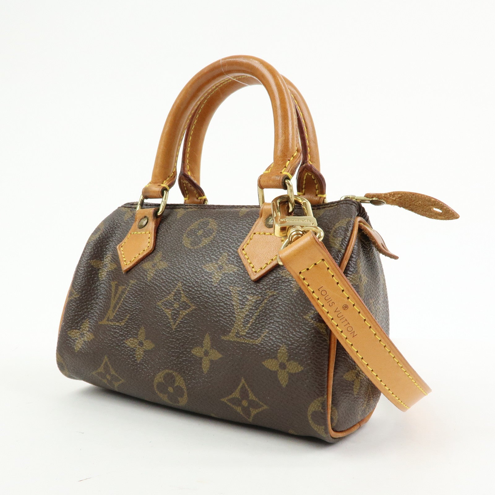 Louis Vuitton Monogram Mini Speedy Hand Bag & Strap Brown M41534