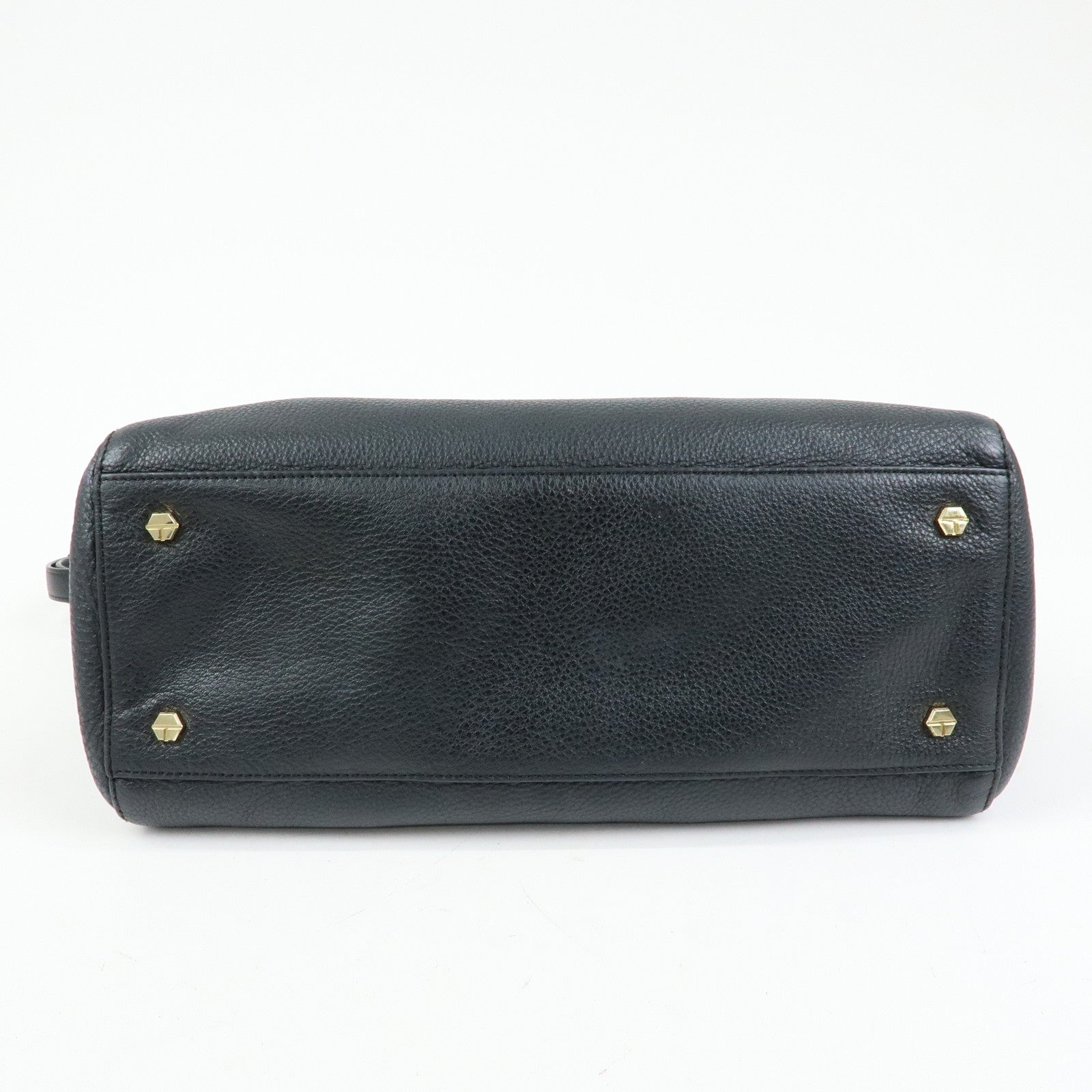 TORY BURCH Double T Leather 2Way Bag Shoulder Hand Bag Black