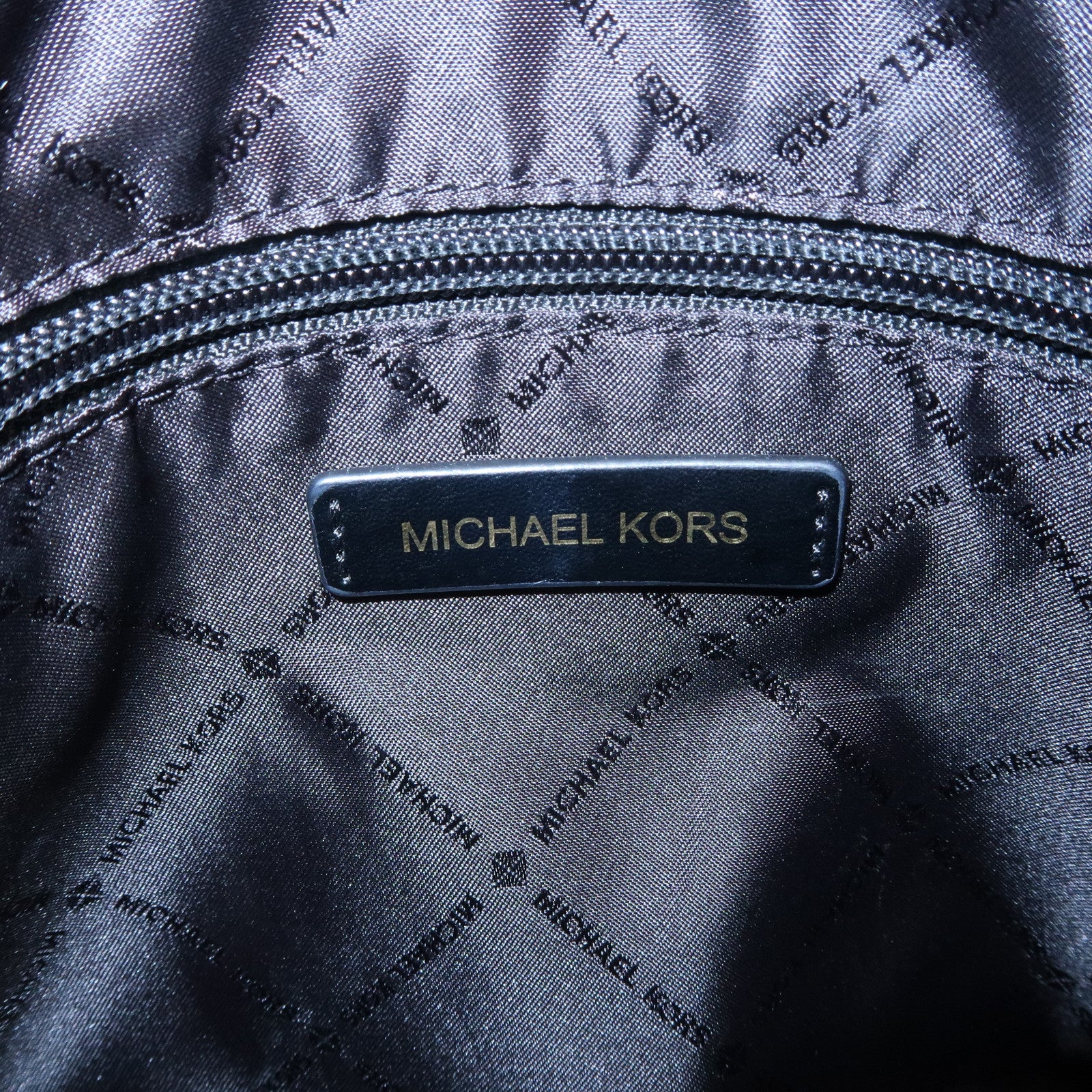 MICHAEL KORS Logo Leather Shoulder Bag Hand Bag Black