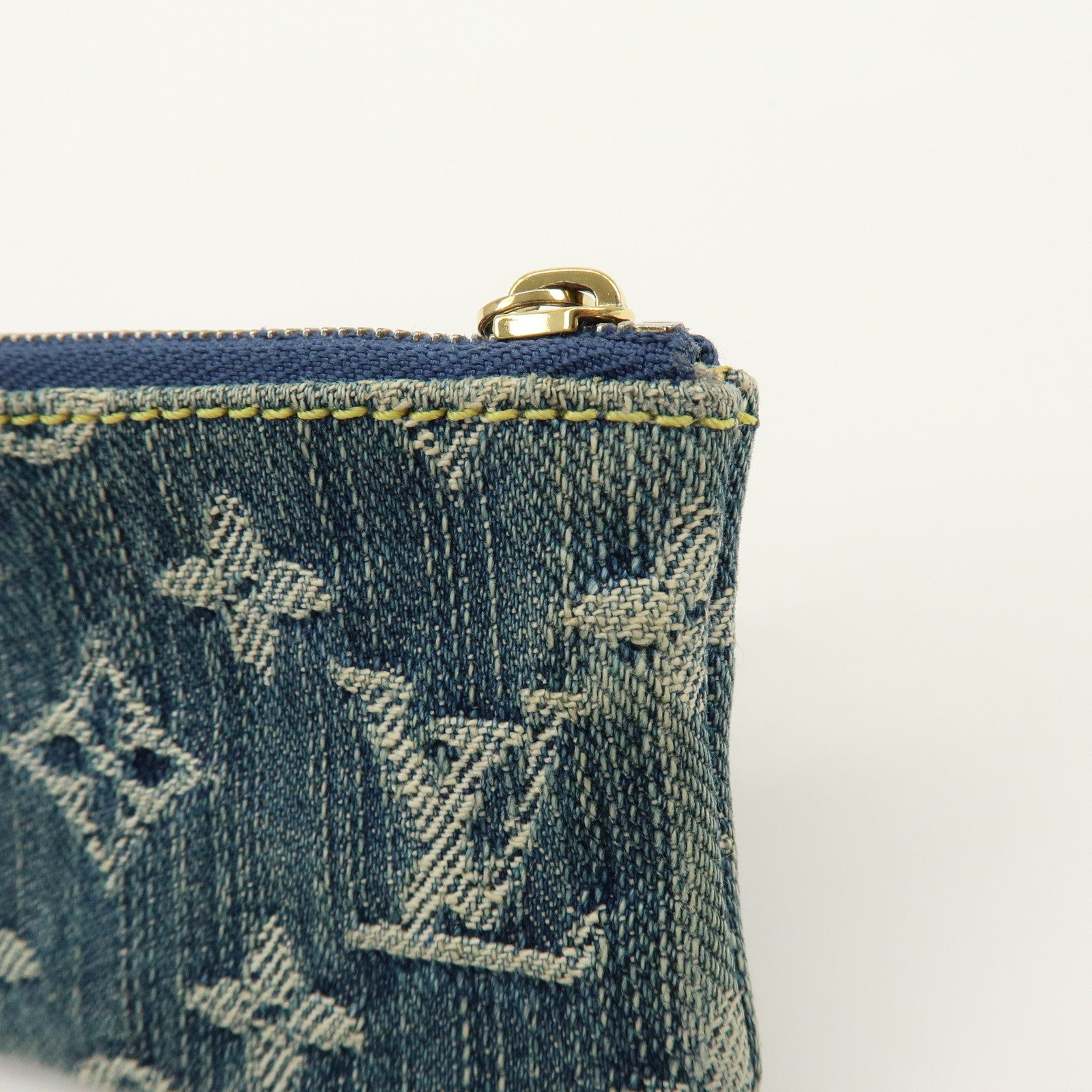 Louis Vuitton Monogram Denim Pochette Cles Coin Case Blue M95343