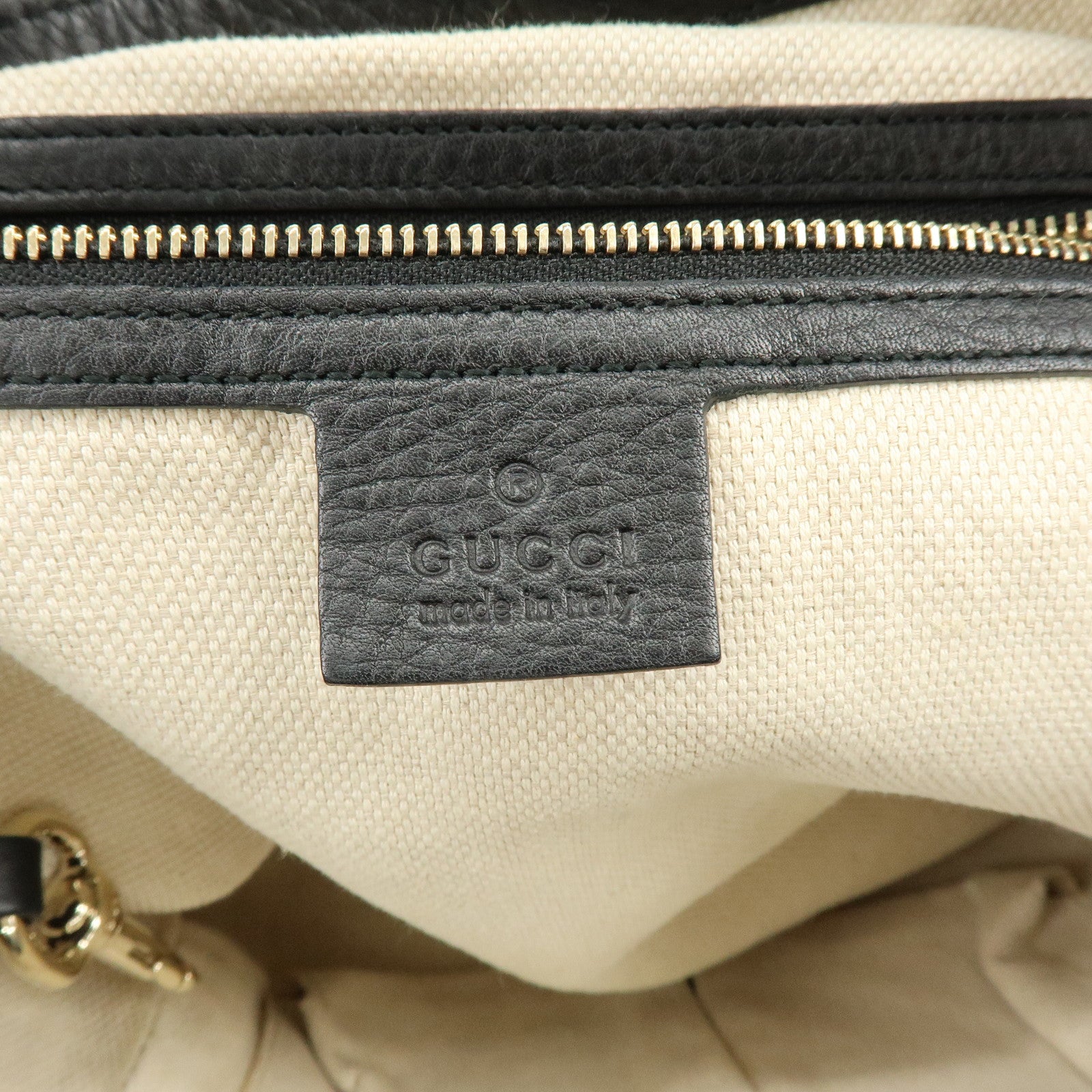 GUCCI SOHO Interlocking G 2Way Bag Hand Bag Black 336751