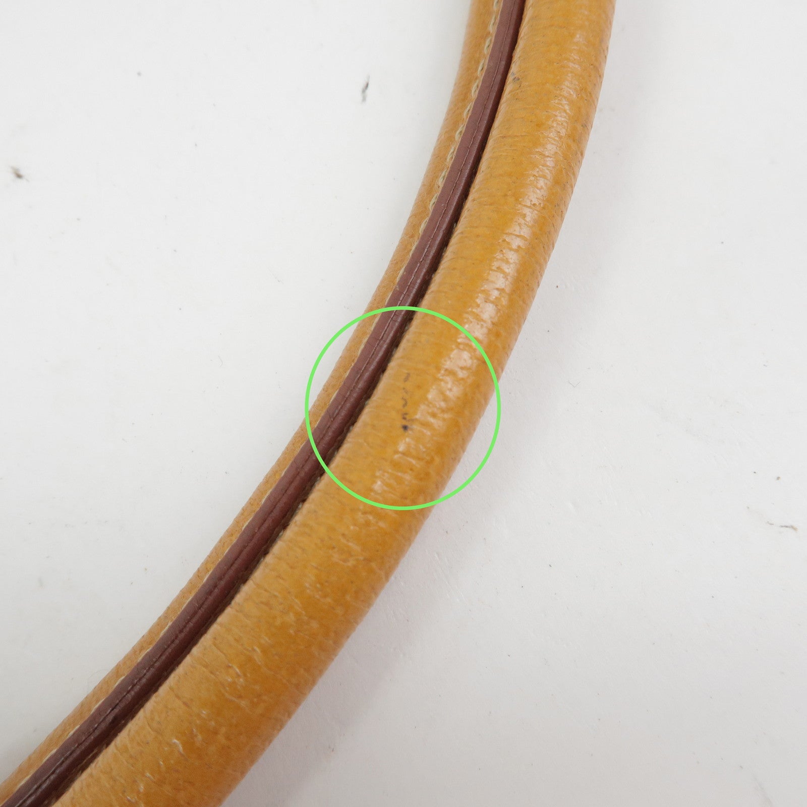 PRADA Triangle Logo Leather Tote Bag Shoulder Bag Light Brown