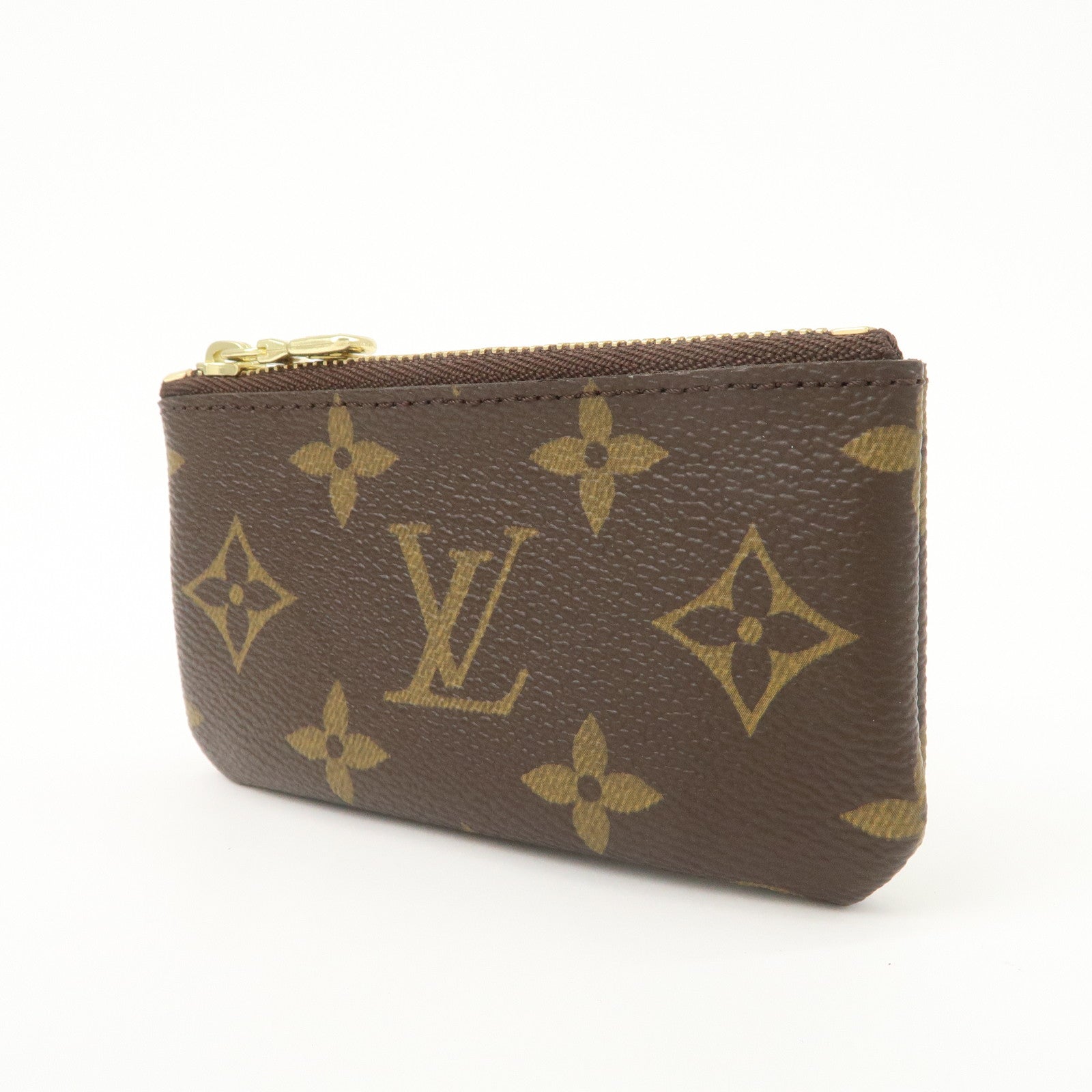 Louis Vuitton Monogram Pochette Cles Coin Case Key Case Brown M62650