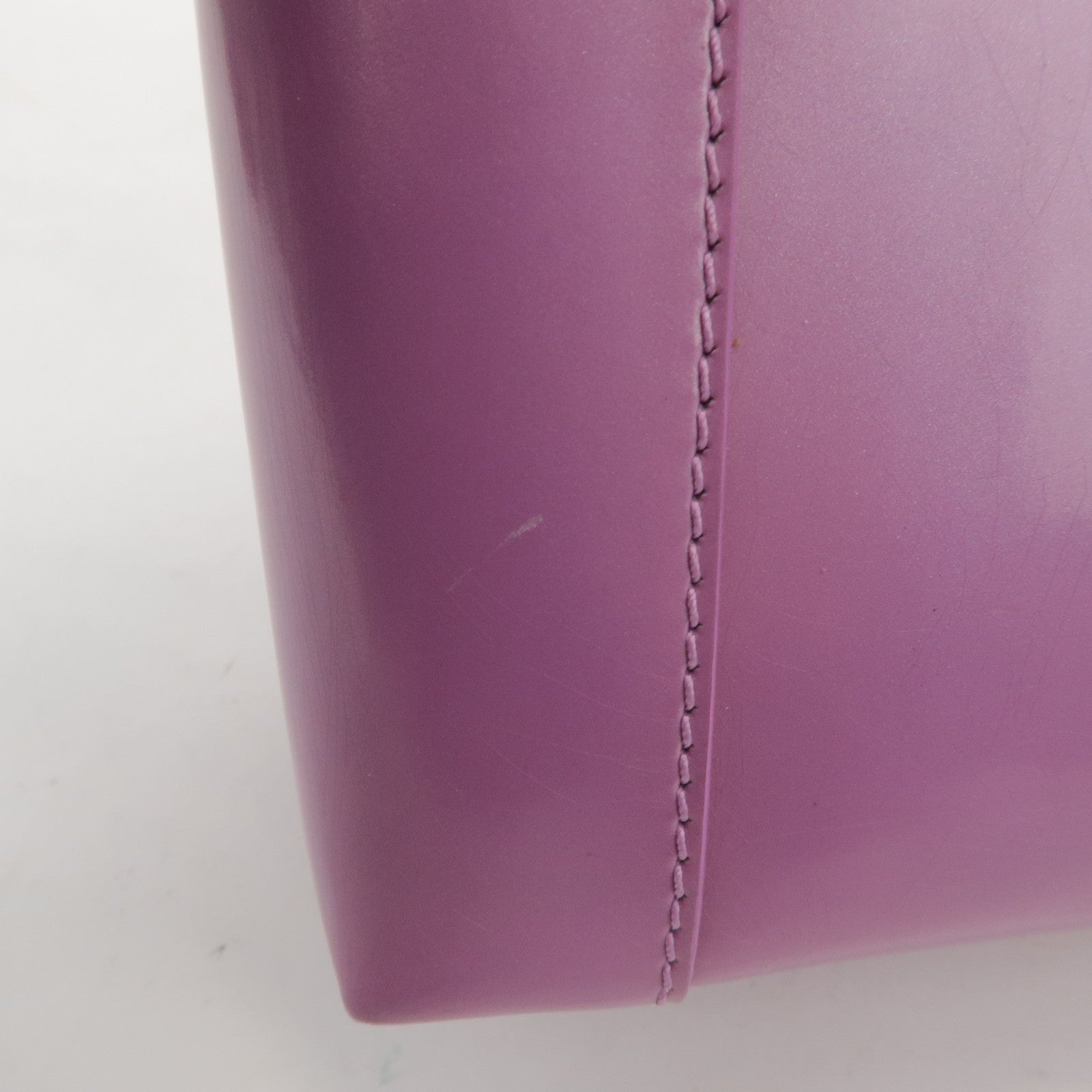 Christian Dior Maris Pearl Patent Leather Hand Bag Purple