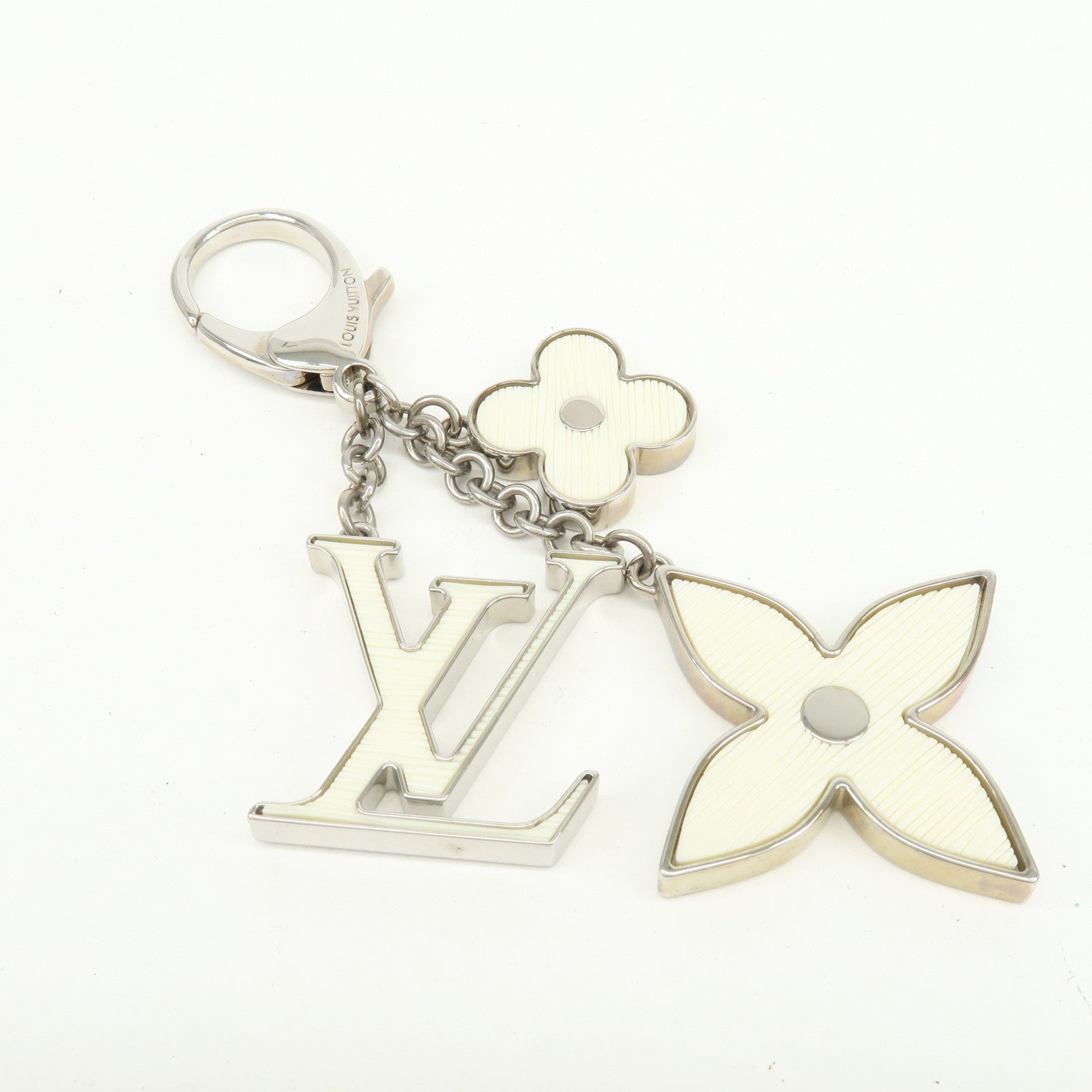Louis Vuitton Bijoux Sac Fleur de Epi Bag Metal Charm White M65085
