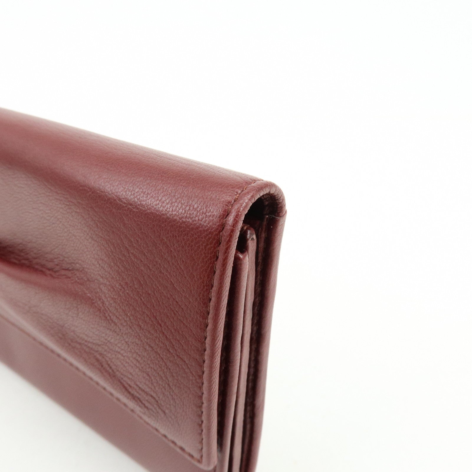 Ferragamo Vara Leather Long Wallet Bordeaux