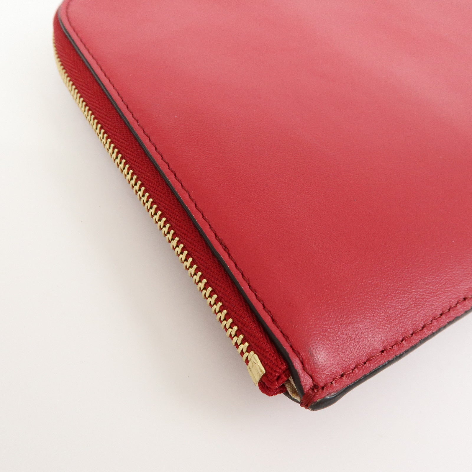 Chloe See By Chloe Embossed Leather Clutch Bag Flat Pouch Red