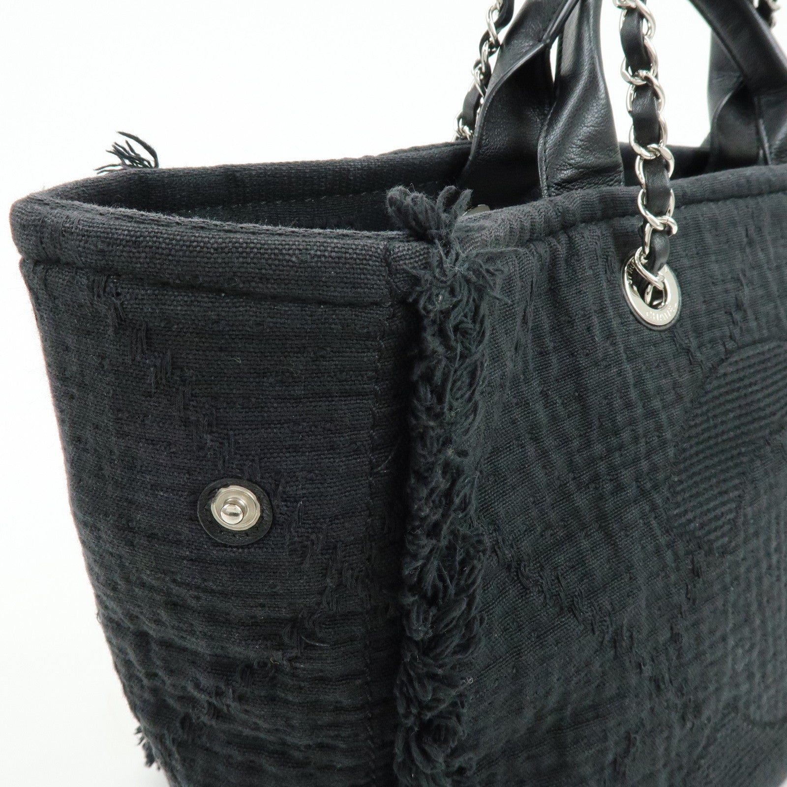 CHANEL COCO Mark Canvas Leather Chain Shoulder Bag Tote Bag A57180